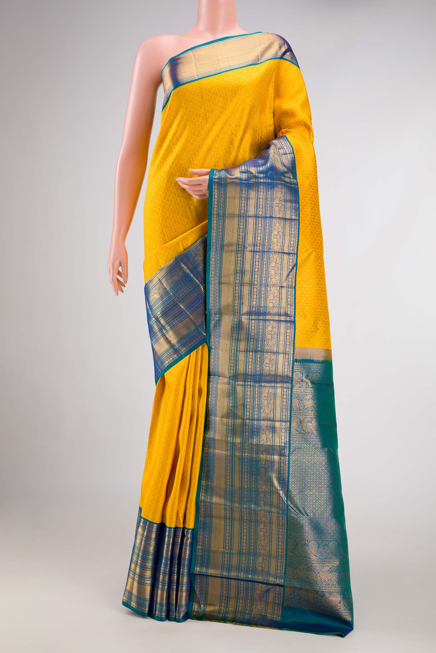 Yellow Kanjivaram Silk Saree