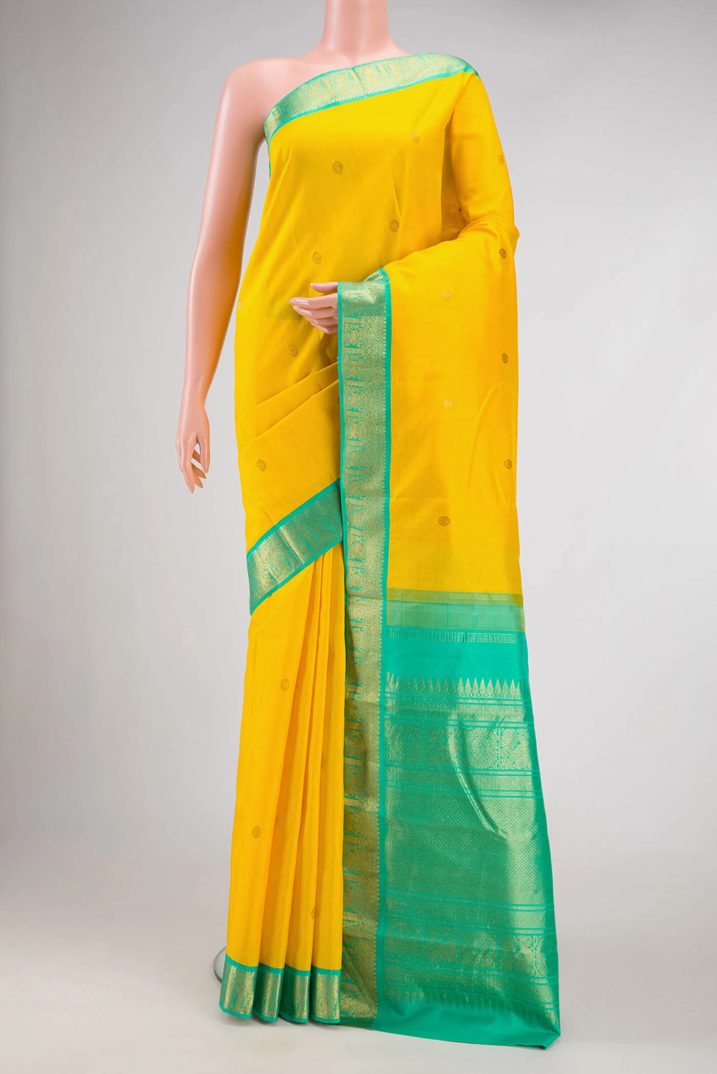 Yellow Kanjivaram Silk Saree