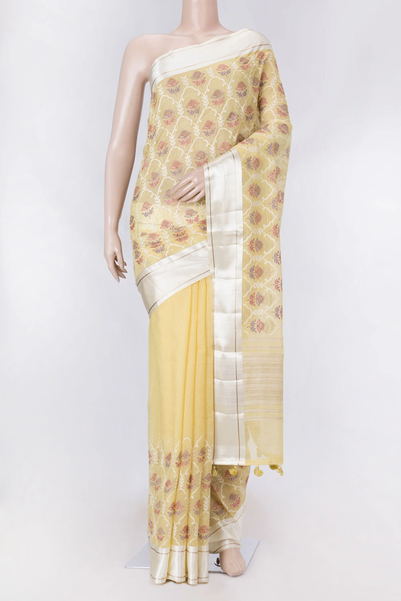 Yellow Dual Tone Kota Silk Saree