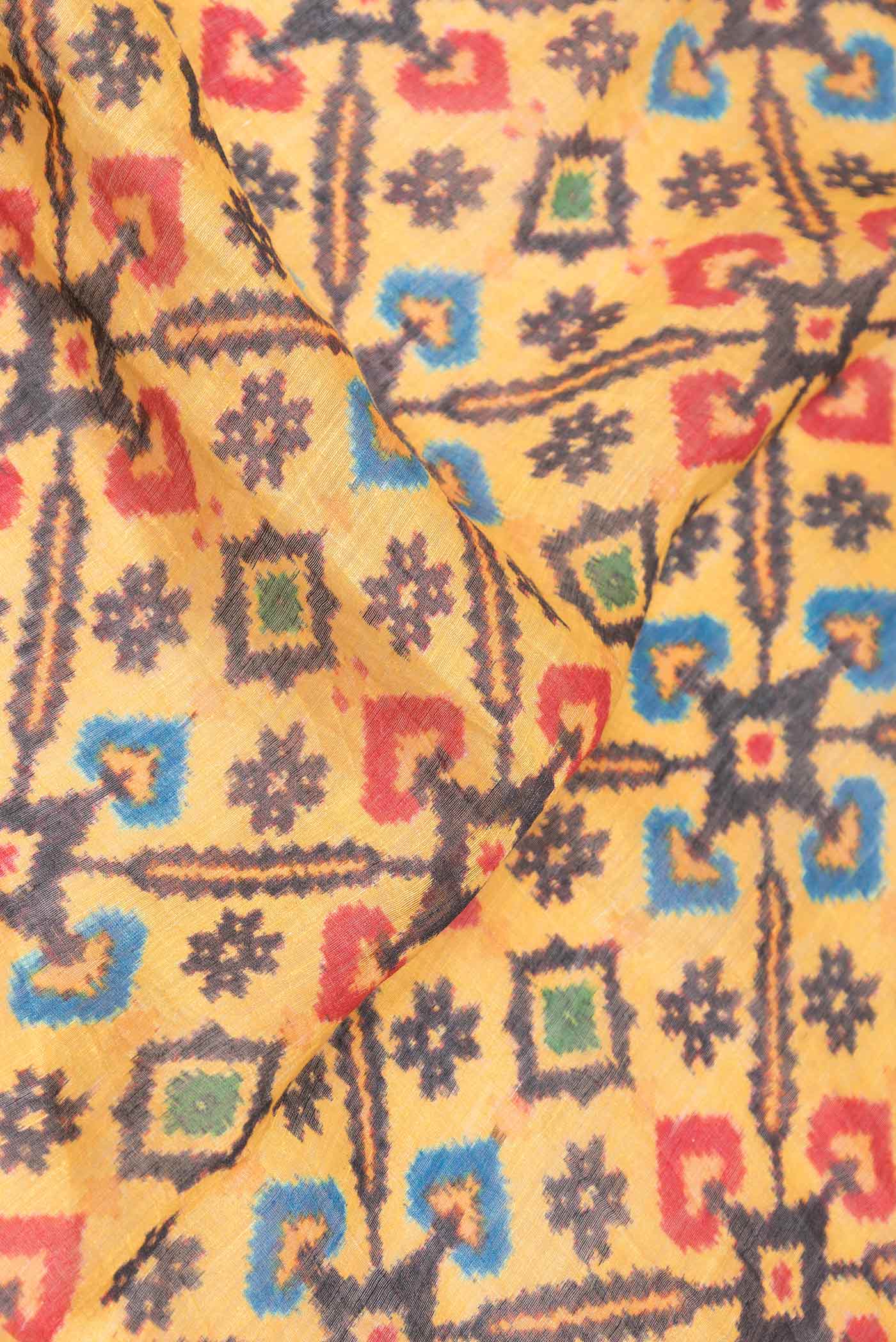 Yellow Dual Tone Linen Saree - Image 2