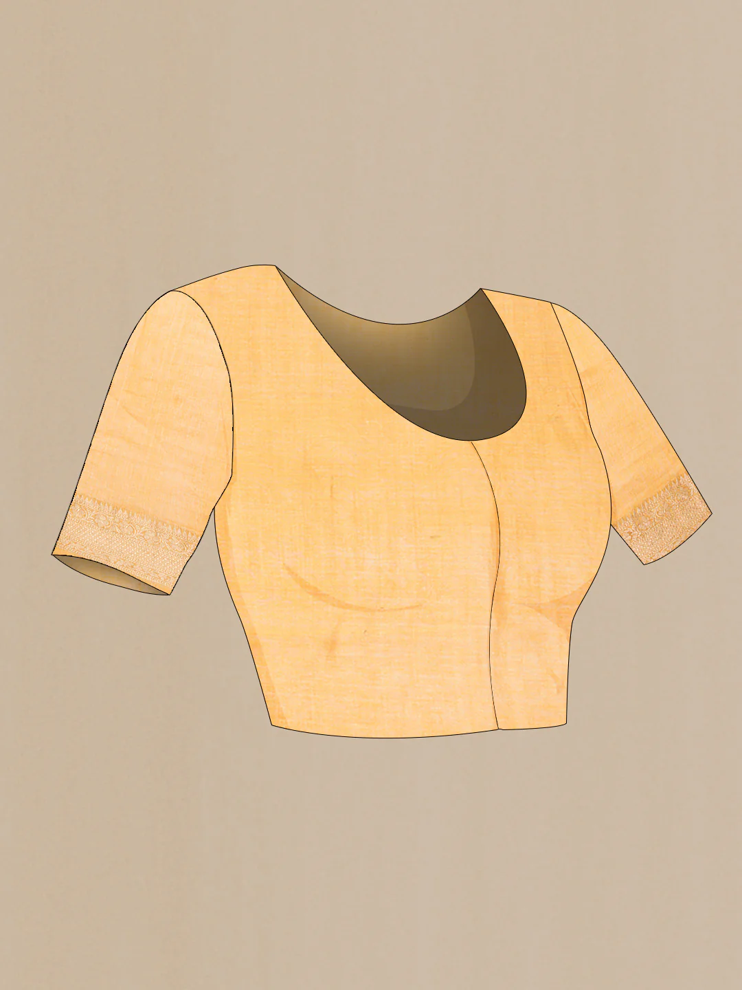 Yellow Dual Tone Linen Saree - Image 4