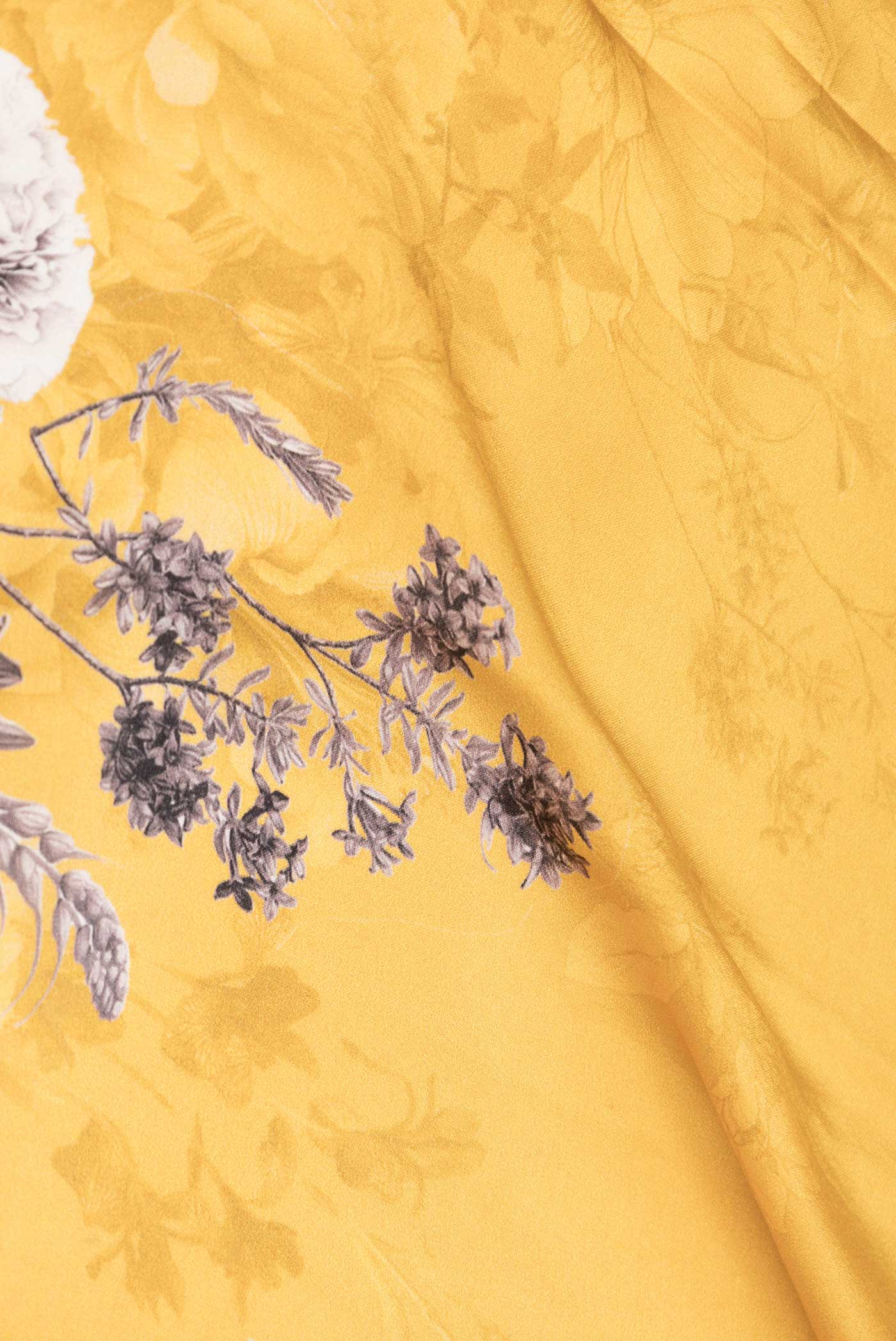 Yellow Dual Tone Mysore Crepe Saree - Image 2