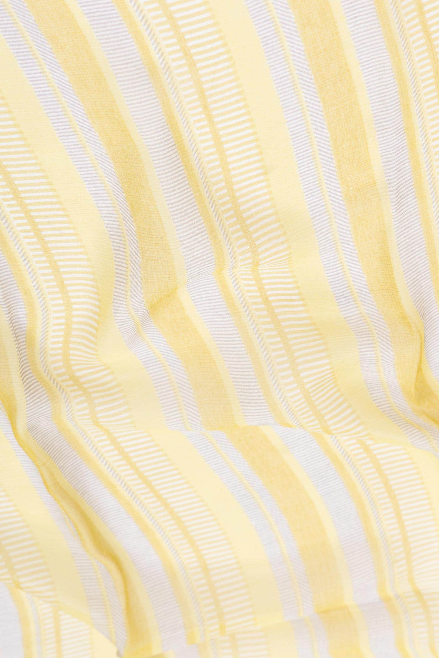 Yellow Dual Tone Mysore Crepe Saree - Image 2