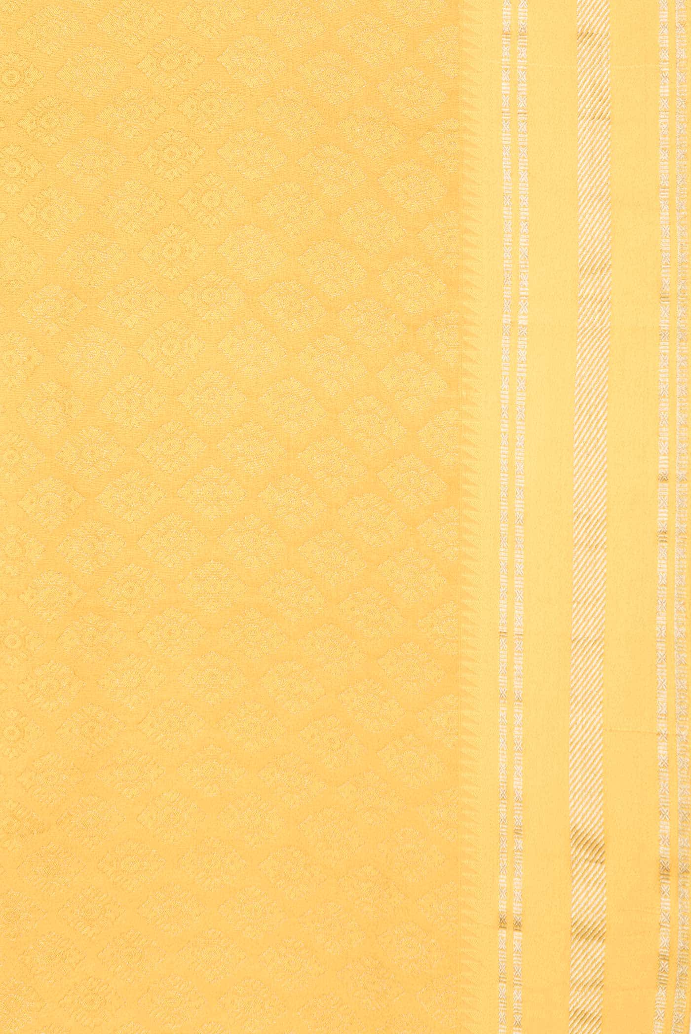 Yellow Mysore Crepe Saree - Image 3