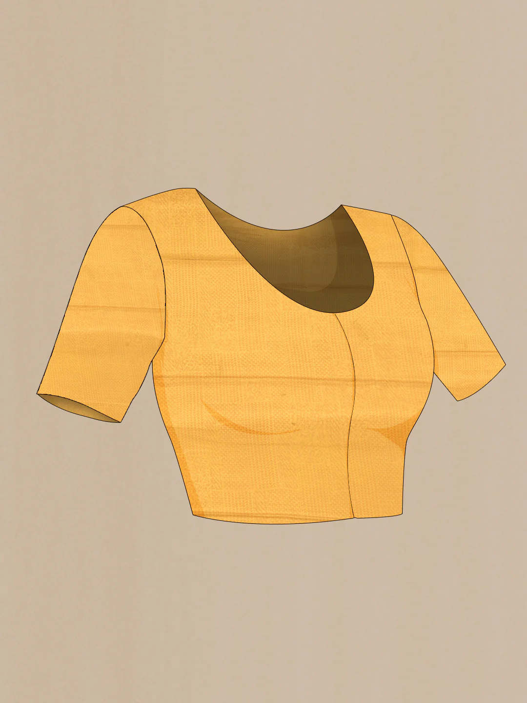 Yellow Mysore Crepe Saree - Image 4