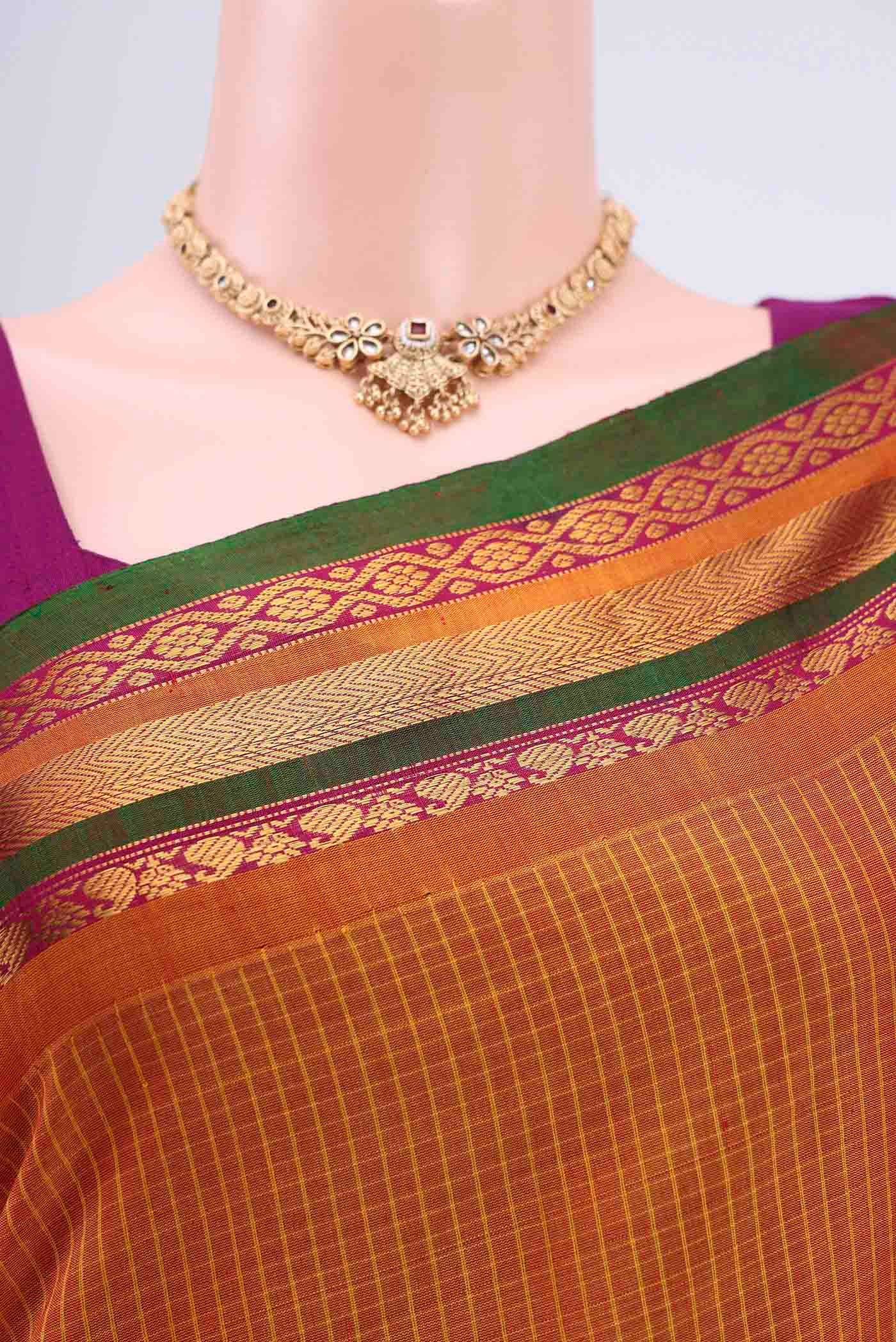 Mustard Gadwal cotton Saree - Image 2