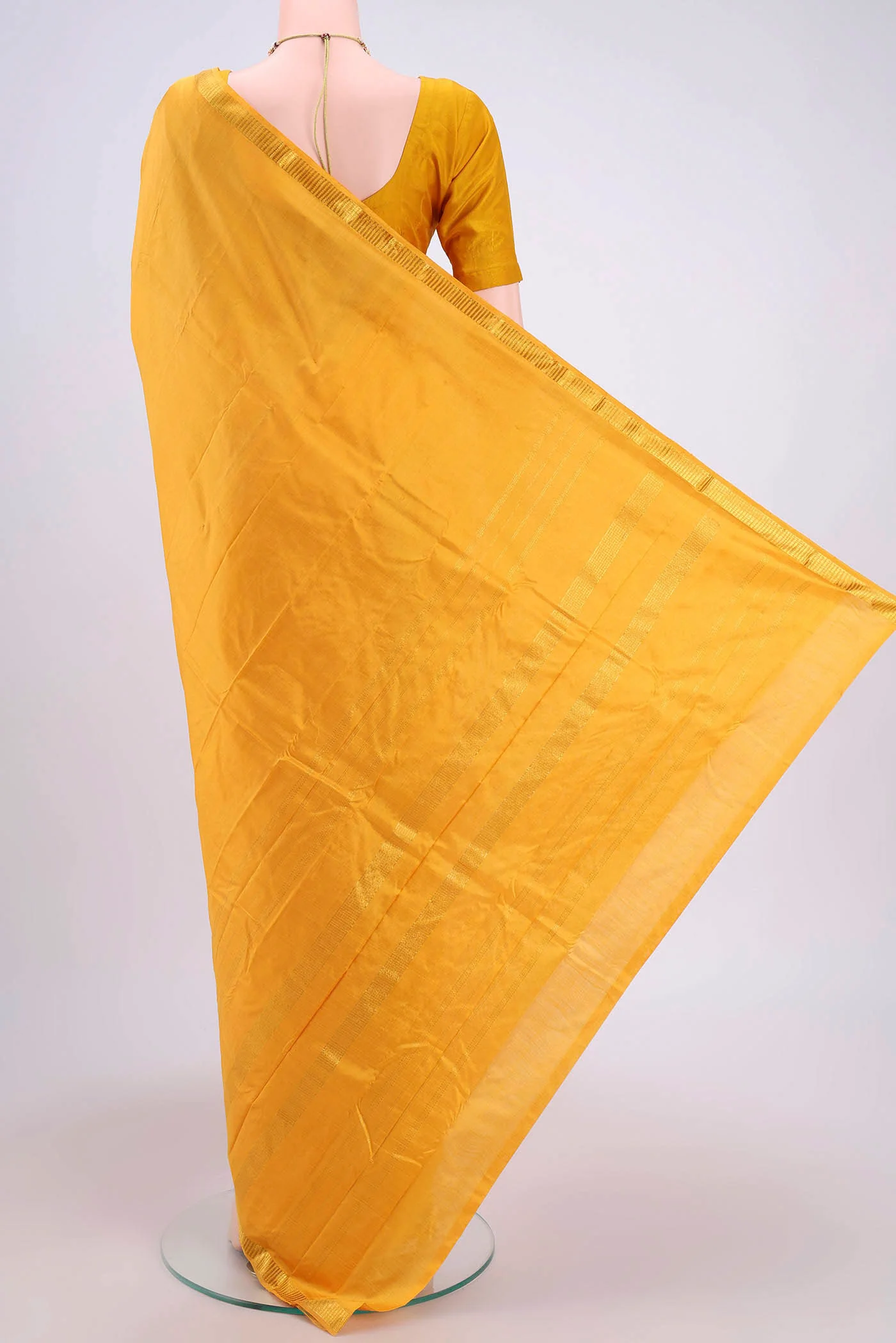 Yellow Kanchipuram Silk Saree - Image 3