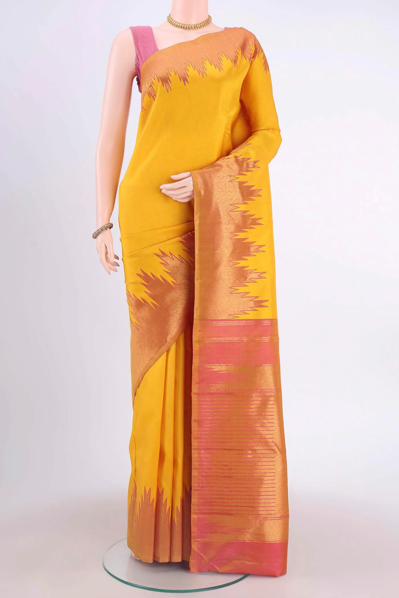 Yellow Kanchipuram Saree