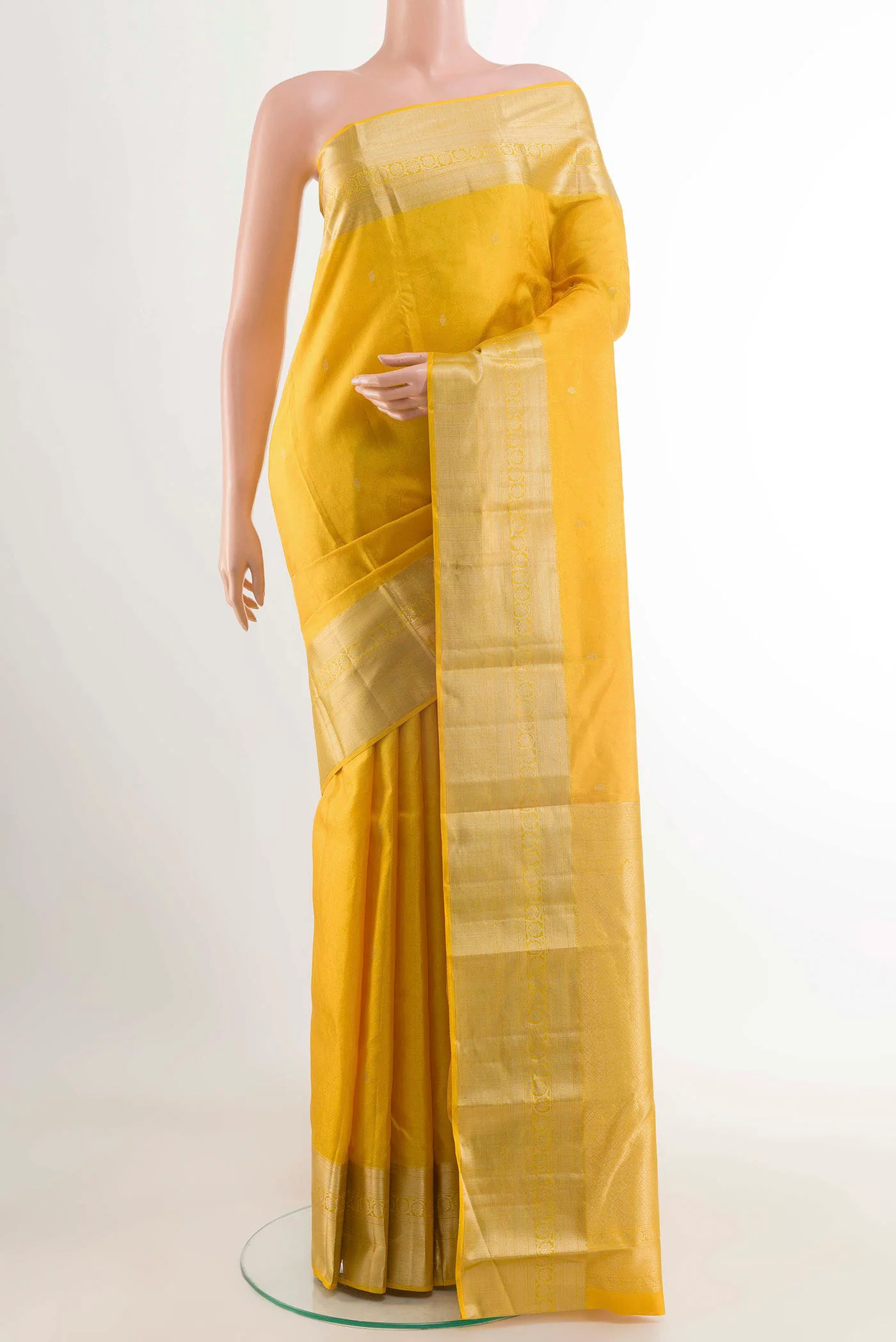 Yellow Kanchipuram Silk Saree