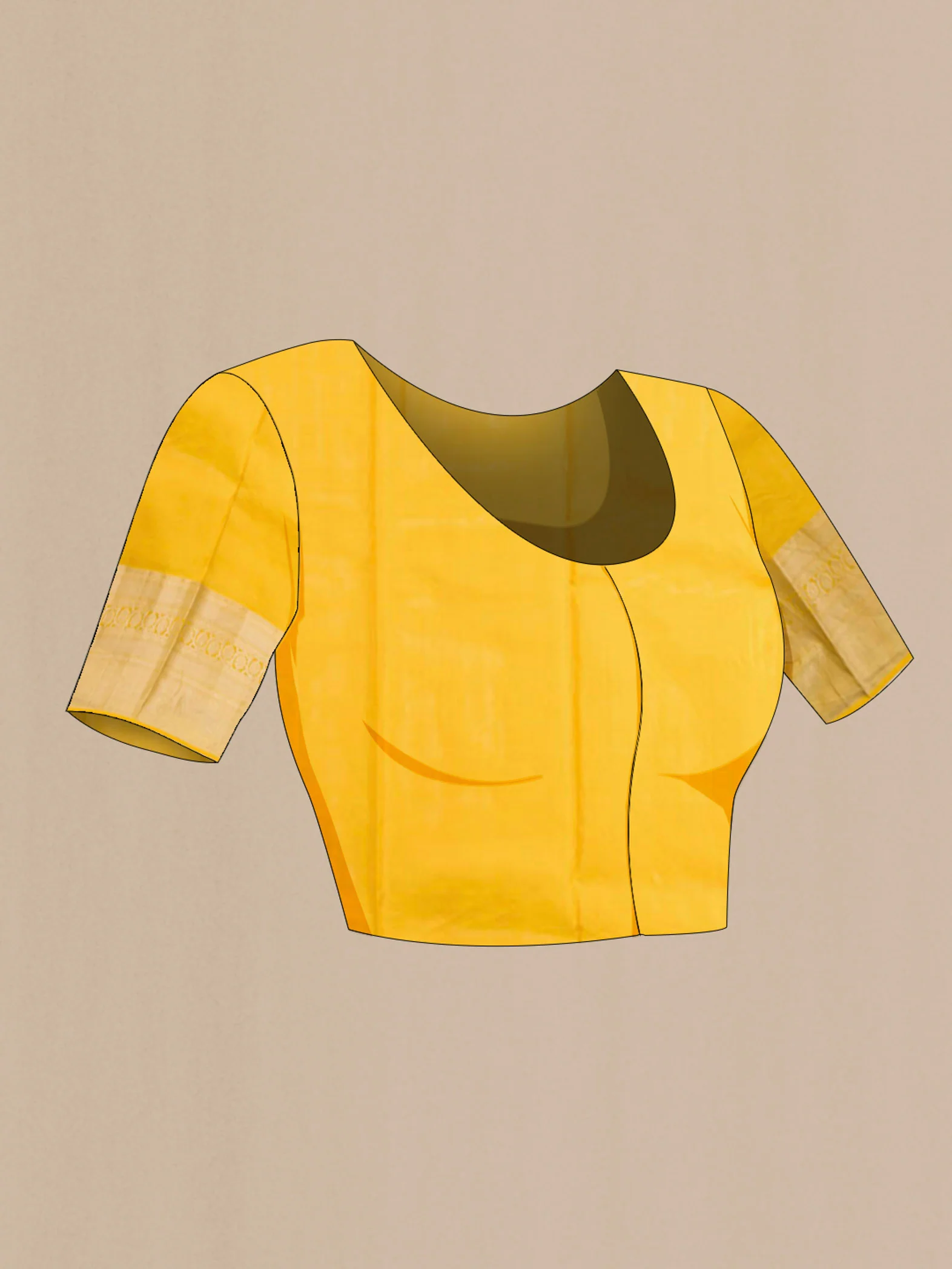 Yellow Kanchipuram Silk Saree - Image 5