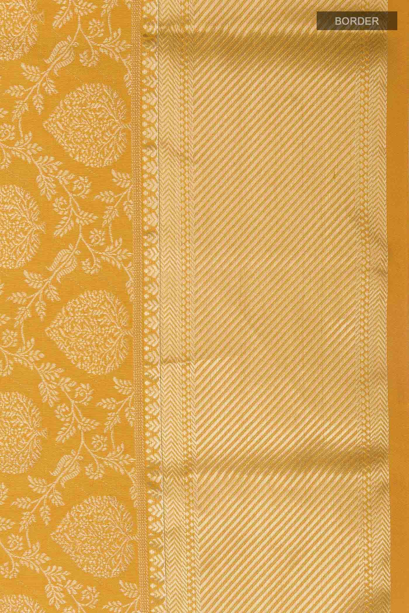 Yellow Kanchipuram Silk Saree - Image 3