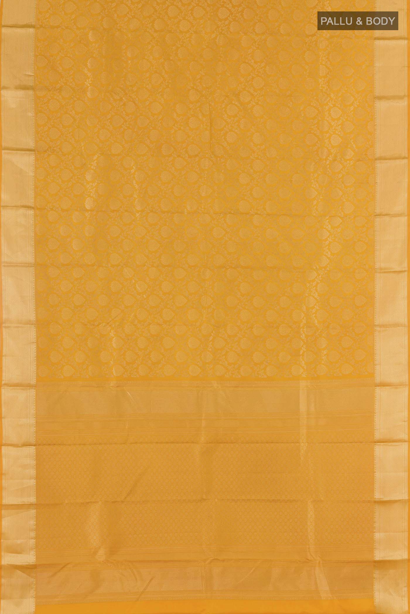Yellow Kanchipuram Silk Saree - Image 6