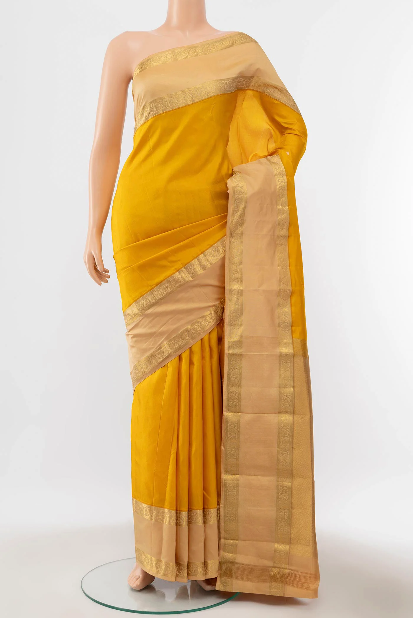 Yellow Kanchipuram Silk Saree