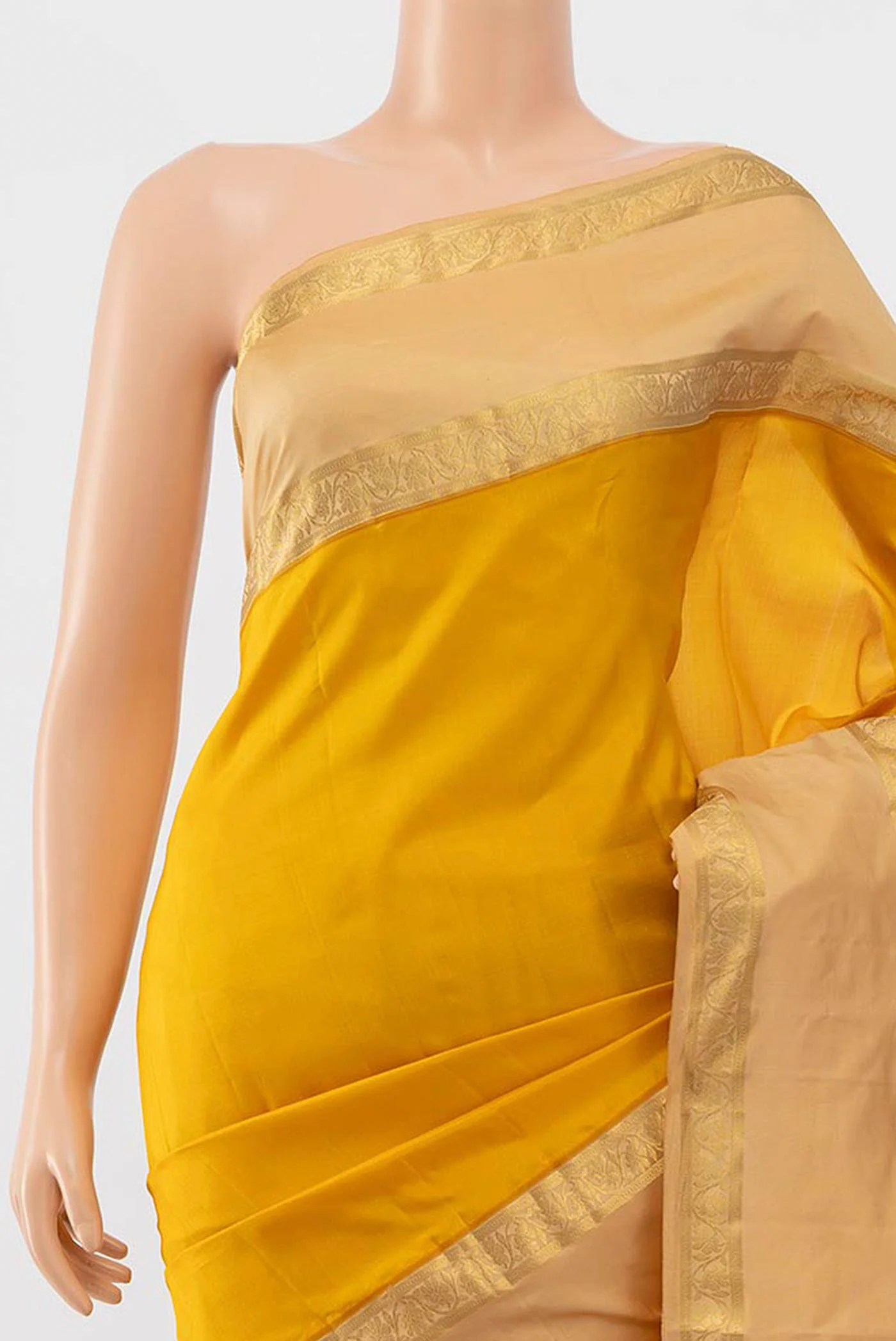 Yellow Kanchipuram Silk Saree - Image 2