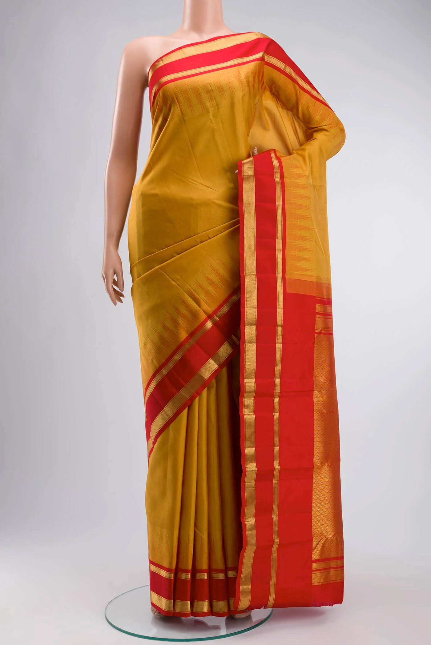 Yellow Kanchipuram Silk Saree