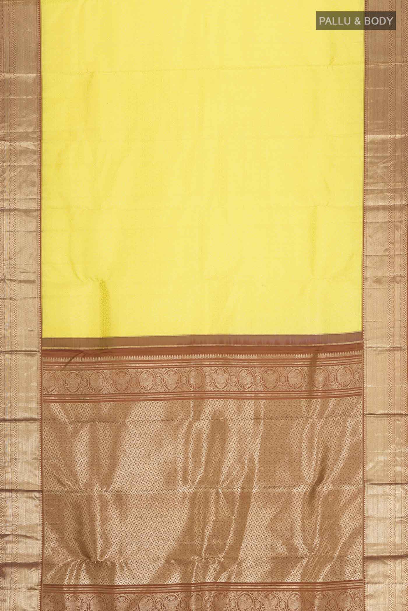 Yellow Kanchipuram Silk Saree - Image 6