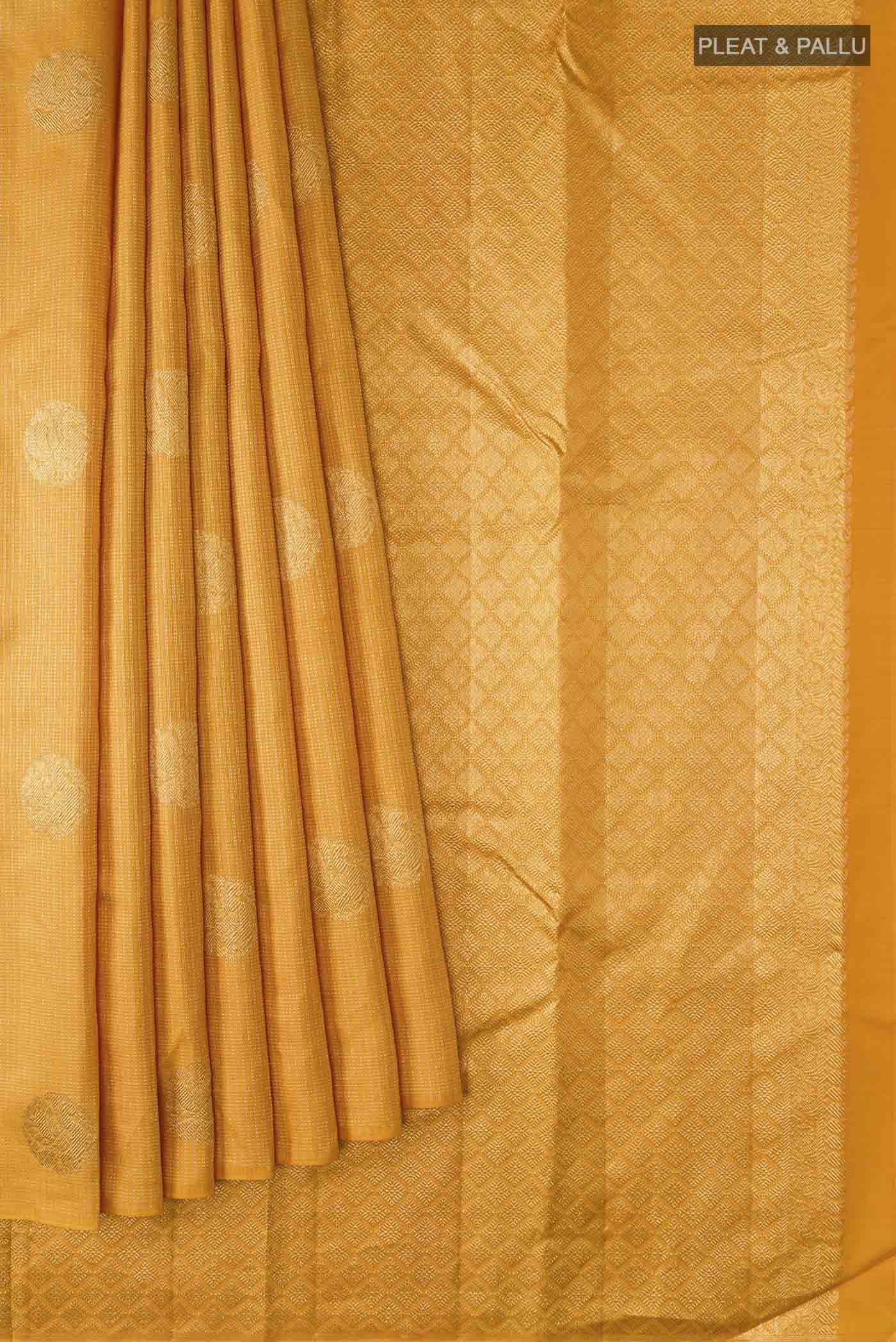 Yellow Kanchipuram Silk Saree - Image 4
