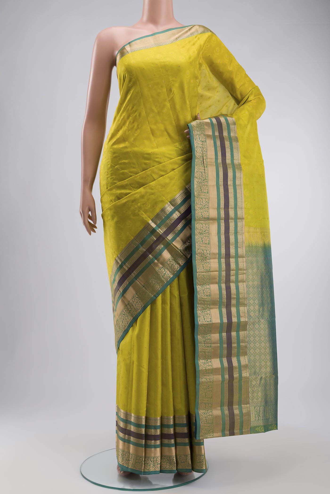 Yellow Kanjivaram Silk Saree