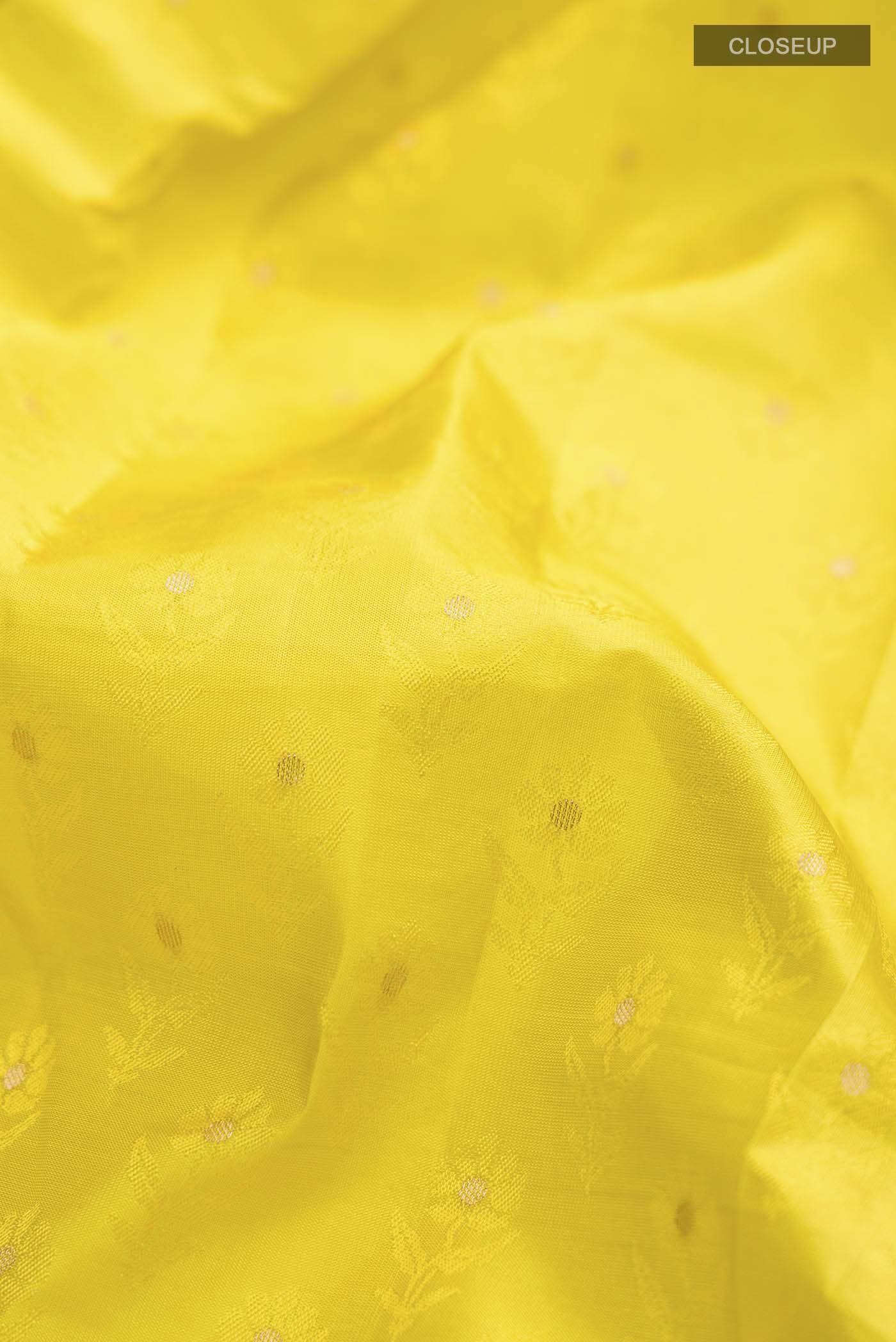 Yellow Kanjivaram Silk Saree - Image 2