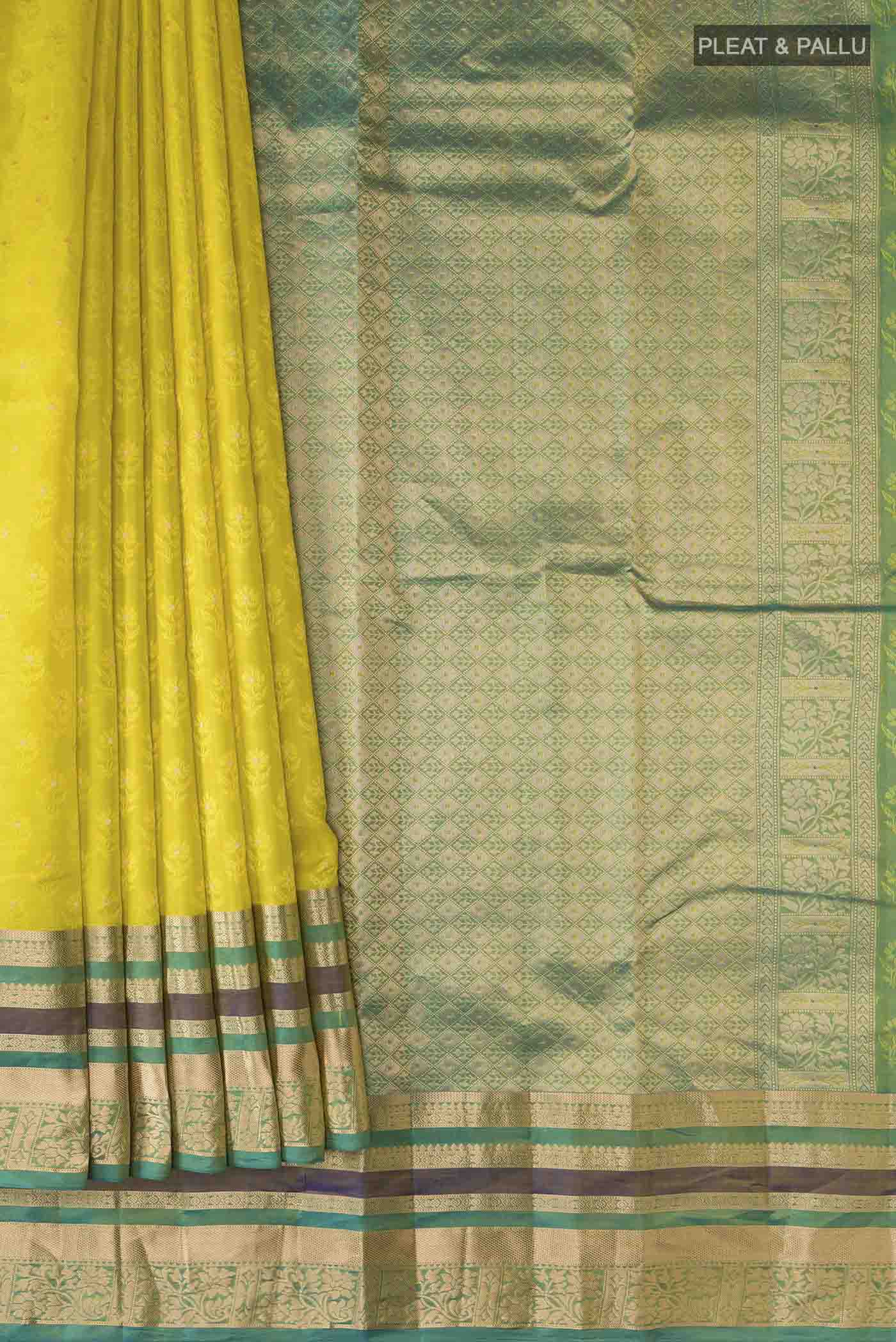 Yellow Kanjivaram Silk Saree - Image 4