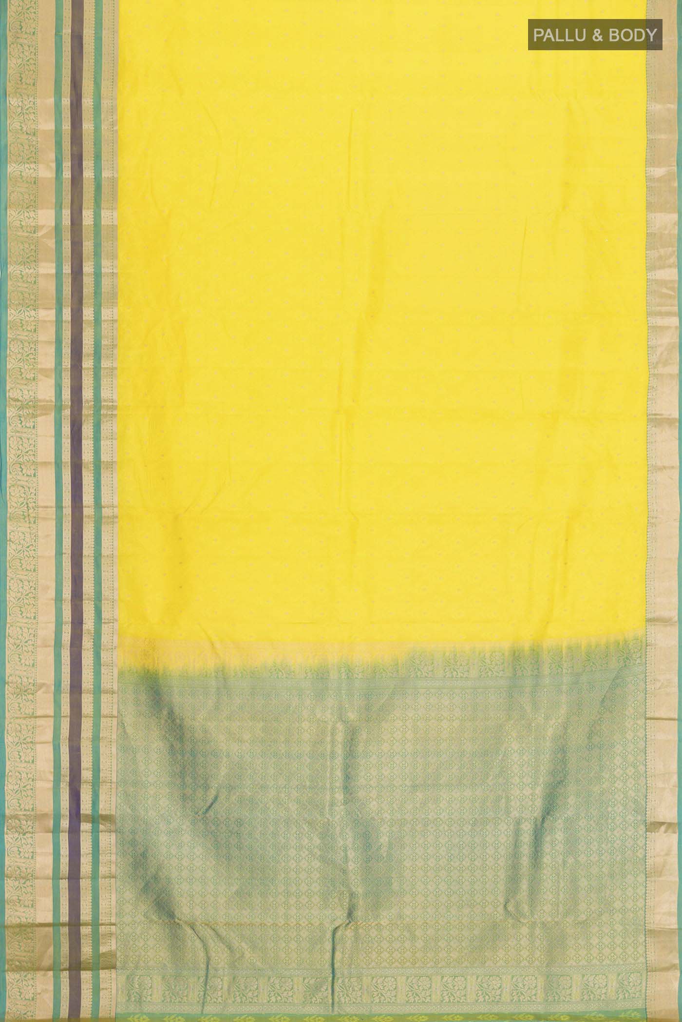 Yellow Kanjivaram Silk Saree - Image 6