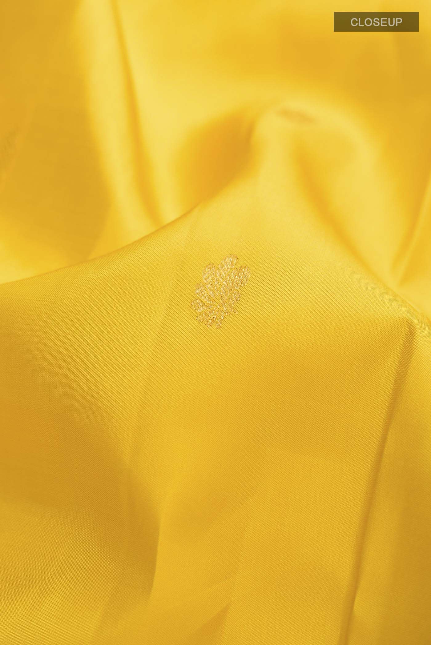 Yellow Kanchipuram Silk Saree - Image 2