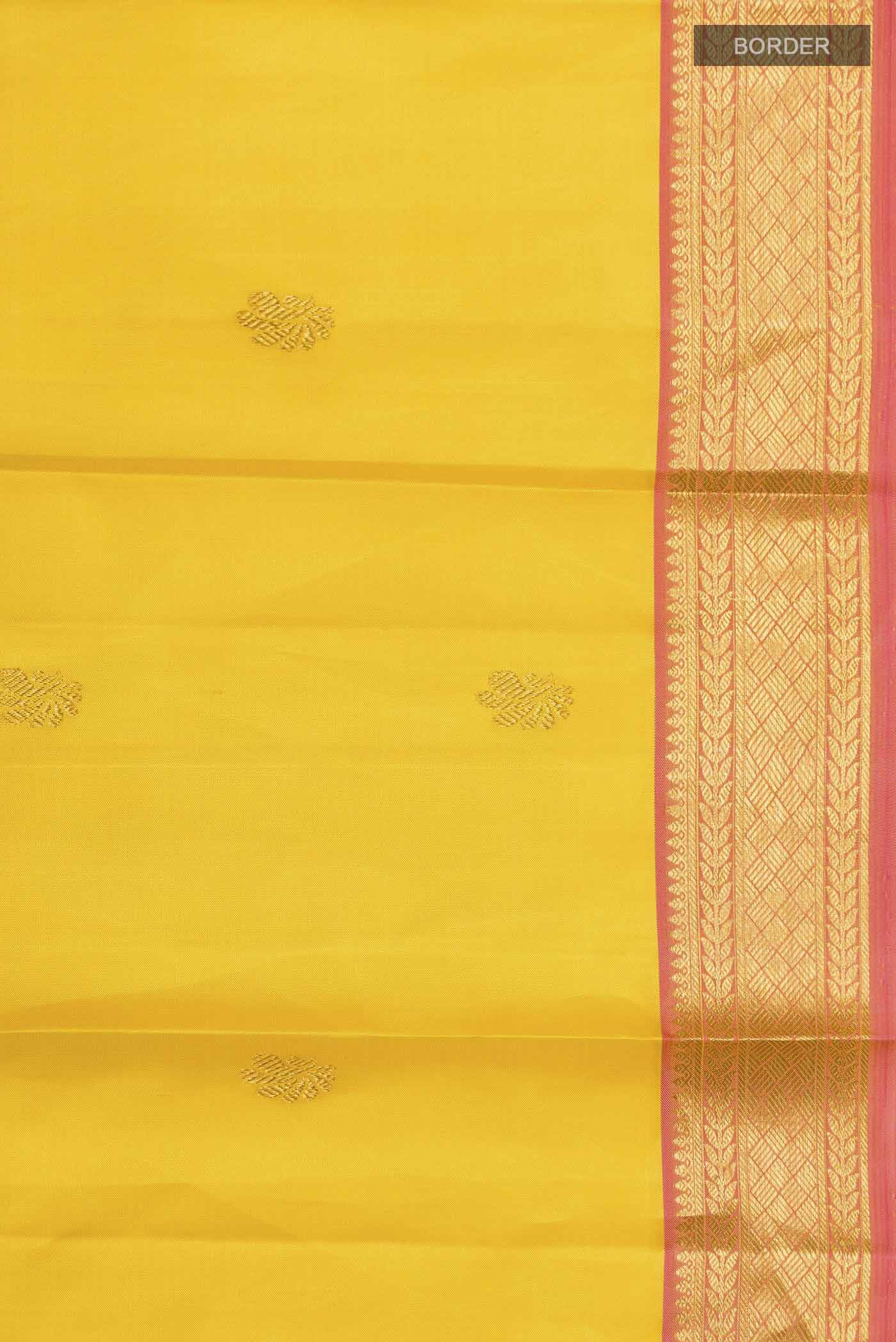 Yellow Kanchipuram Silk Saree - Image 3