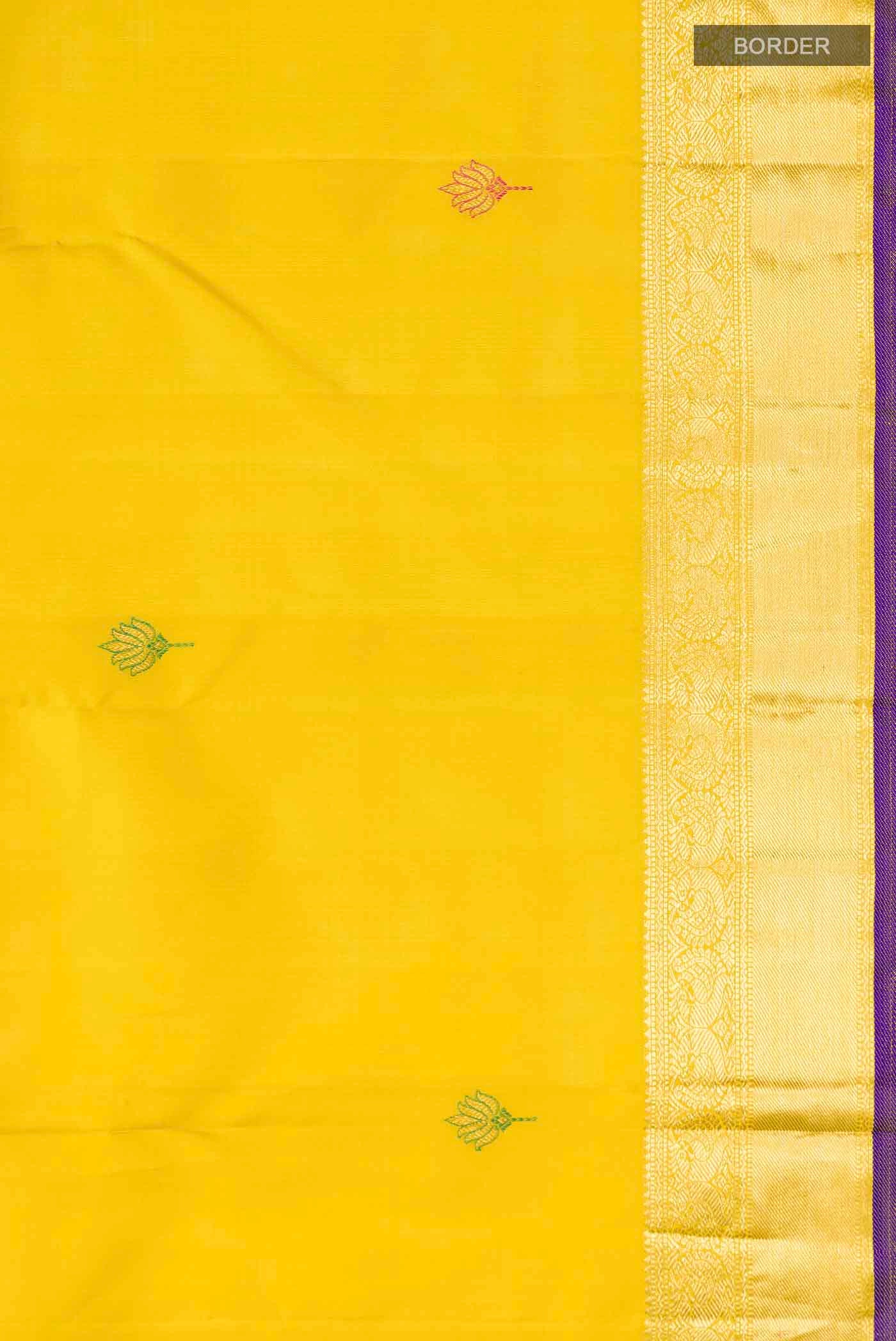 Yellow Kanchipuram Silk Saree - Image 3