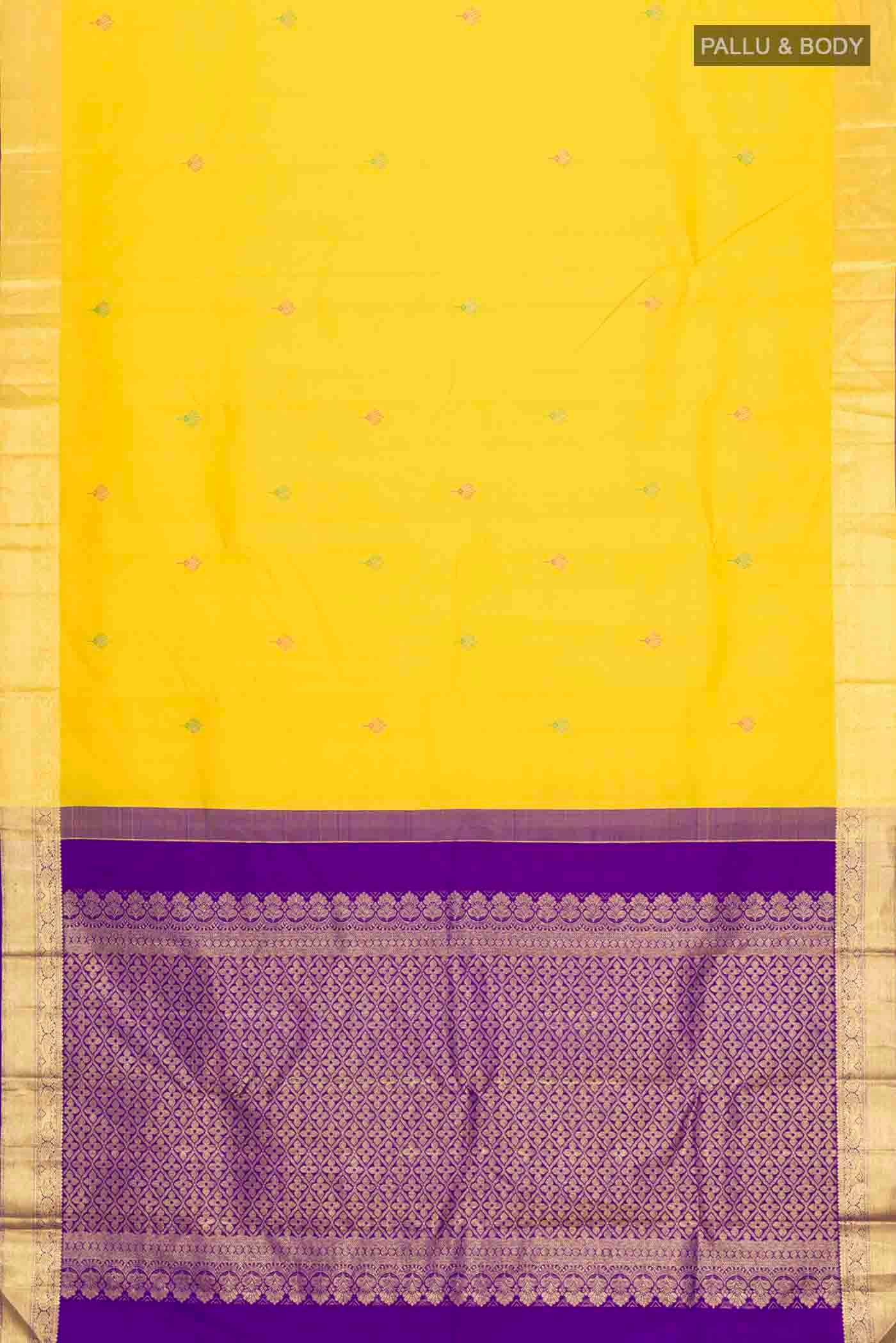 Yellow Kanchipuram Silk Saree - Image 6
