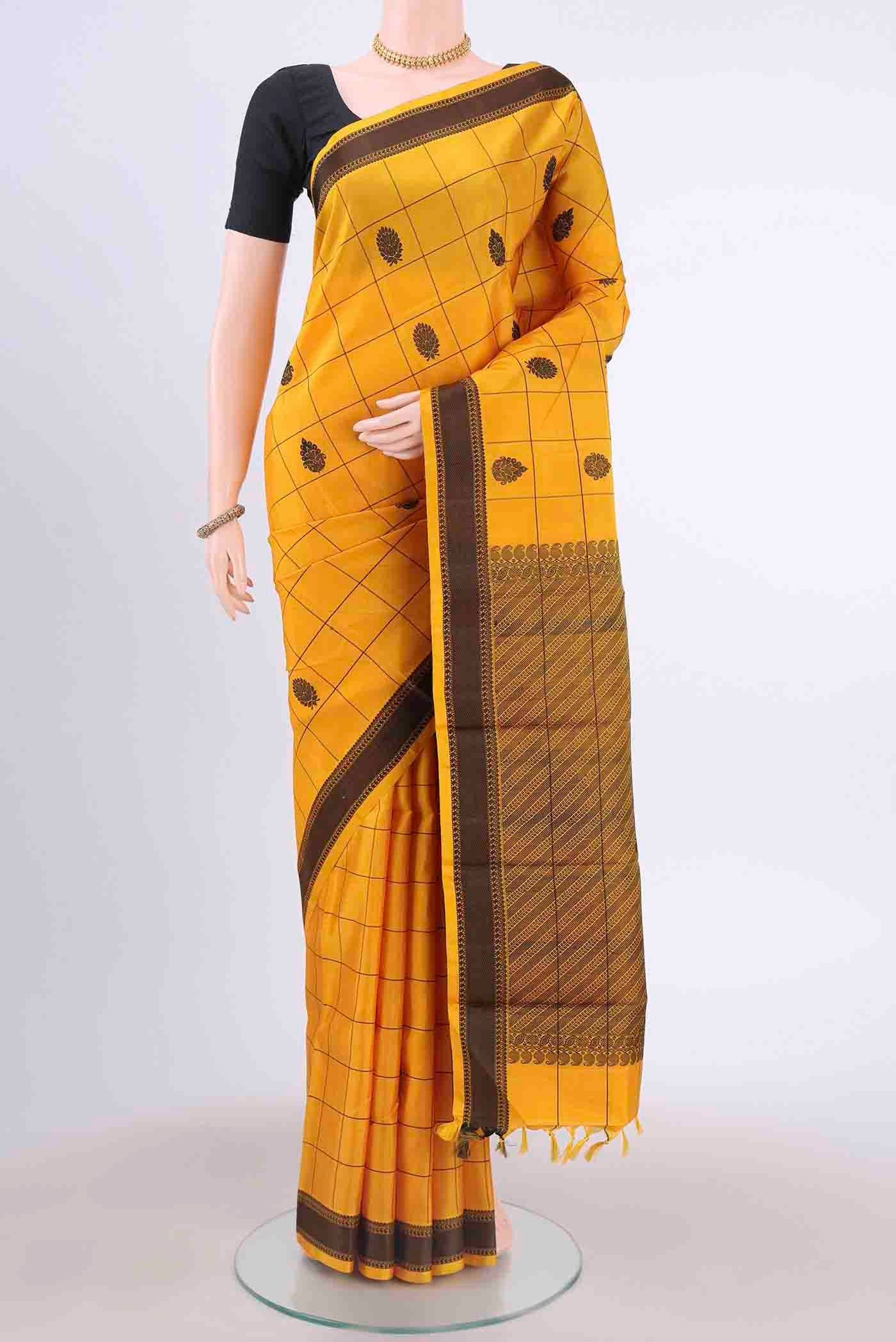 Yellow Kanjivaram Silk Saree