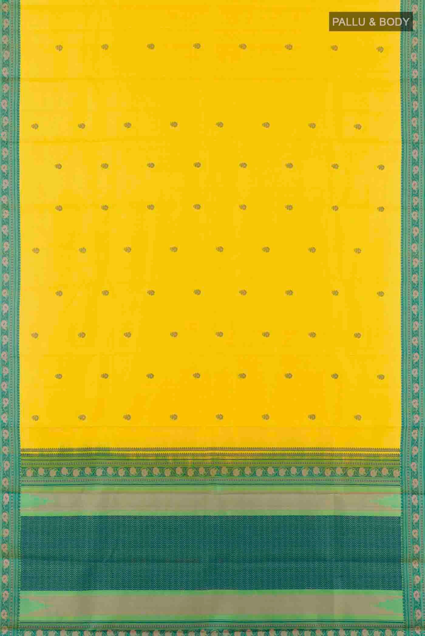 Yellow Kanchipuram Silk Saree - Image 6