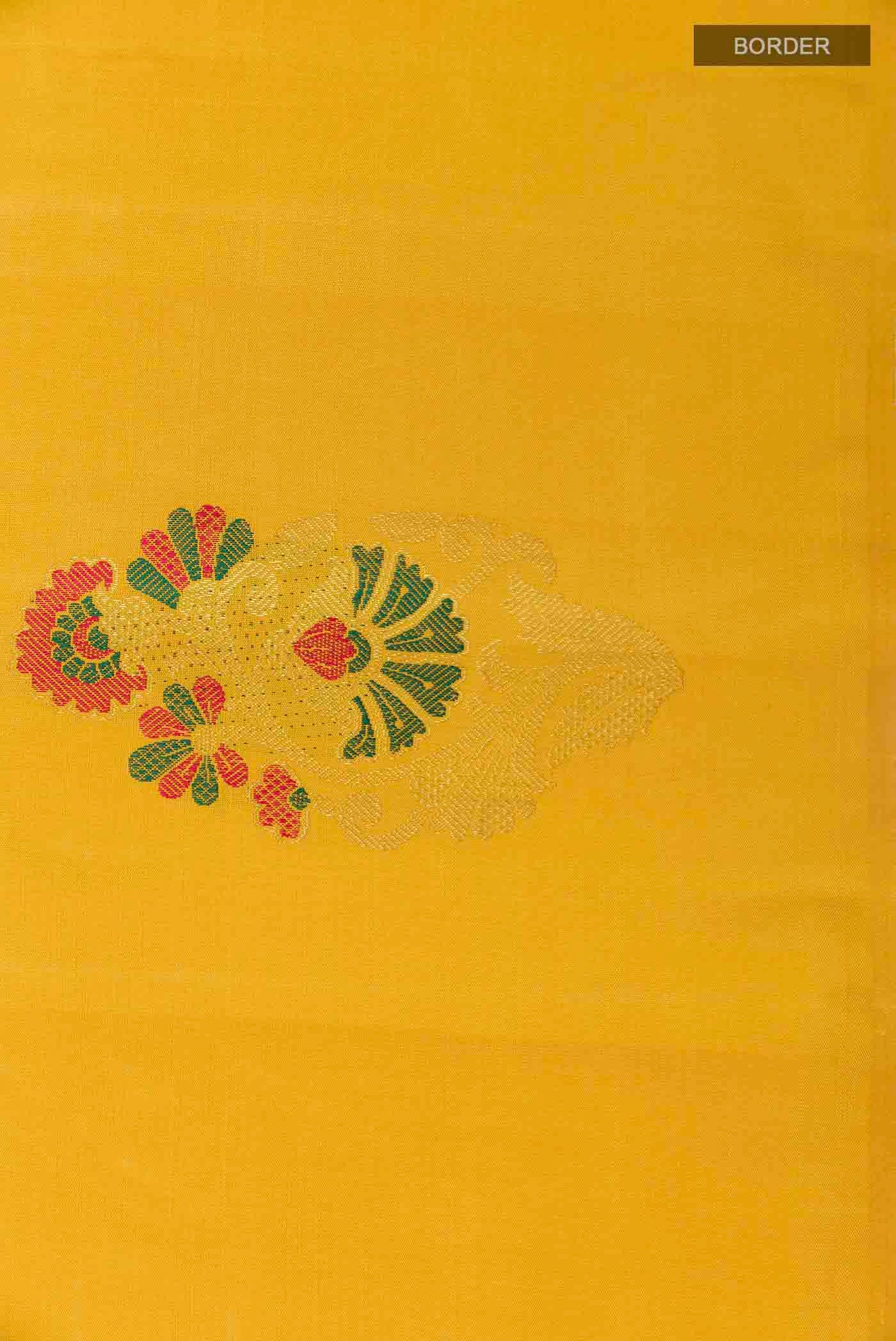 Yellow Kanchipuram Silk Saree - Image 3
