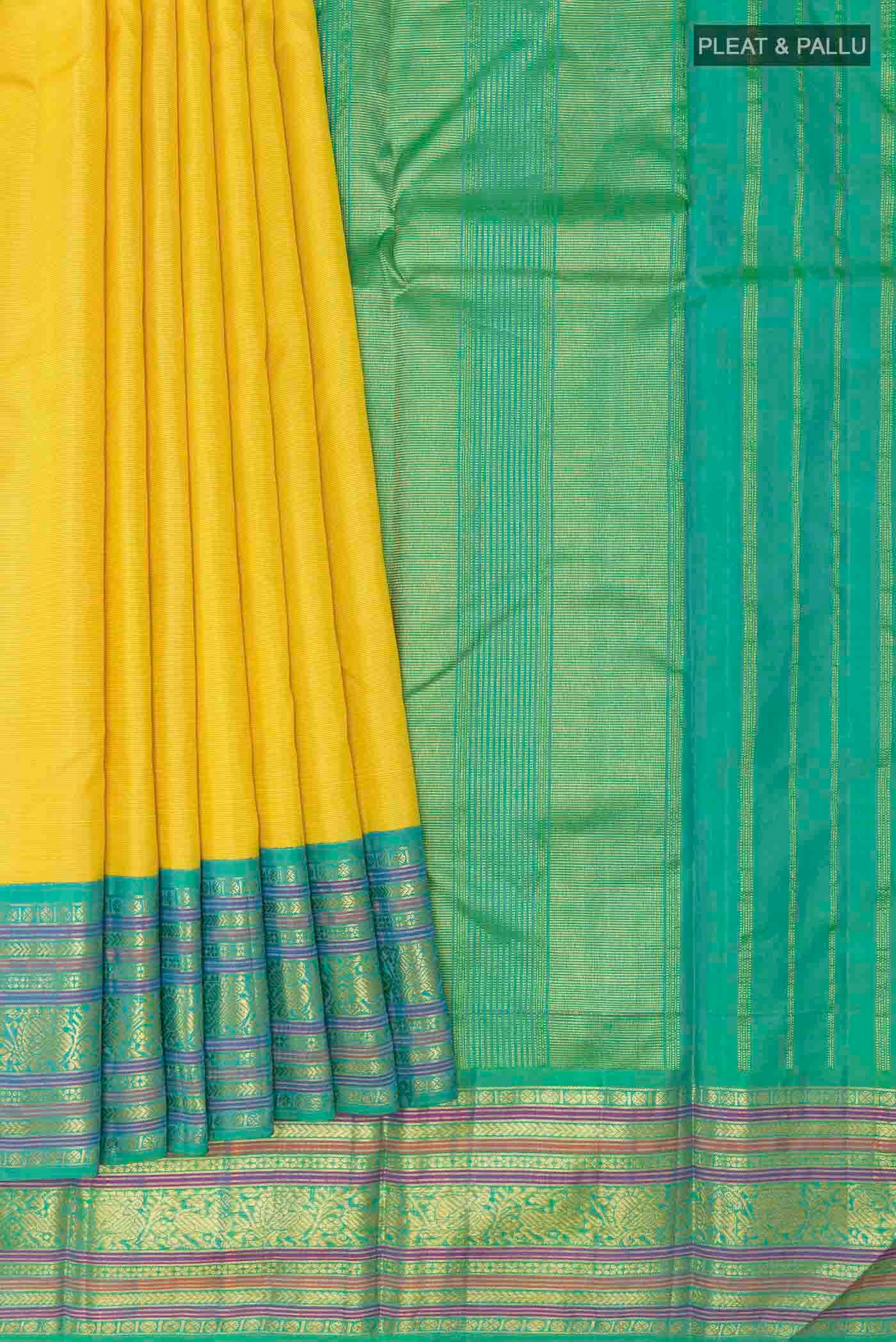 Yellow Kanjivaram Silk Saree - Image 4