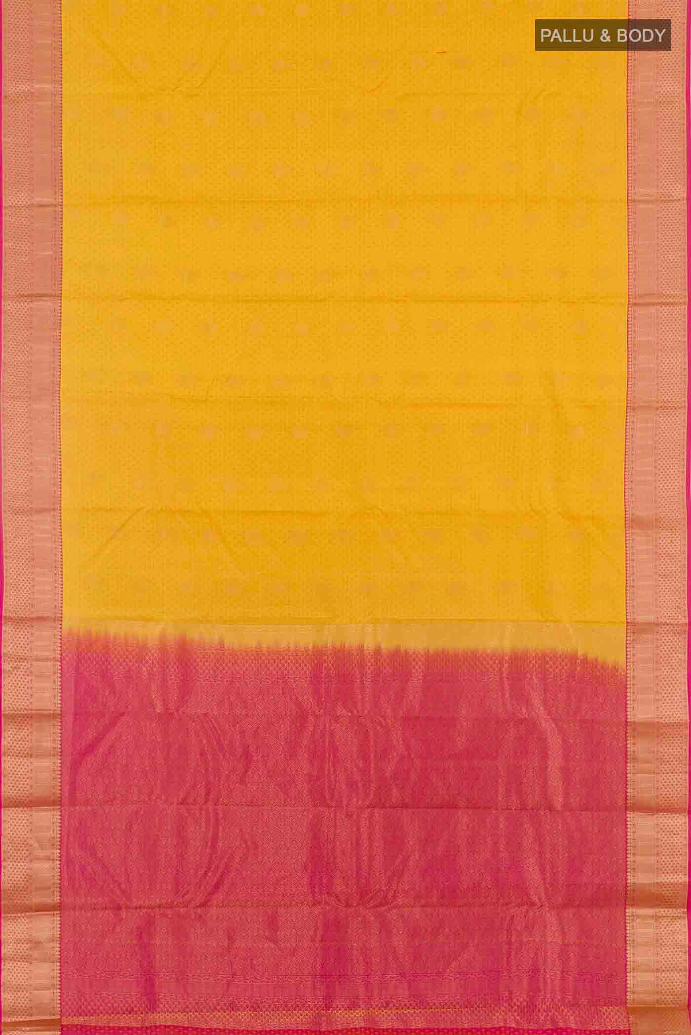 Yellow Kanjivaram Silk Saree - Image 3