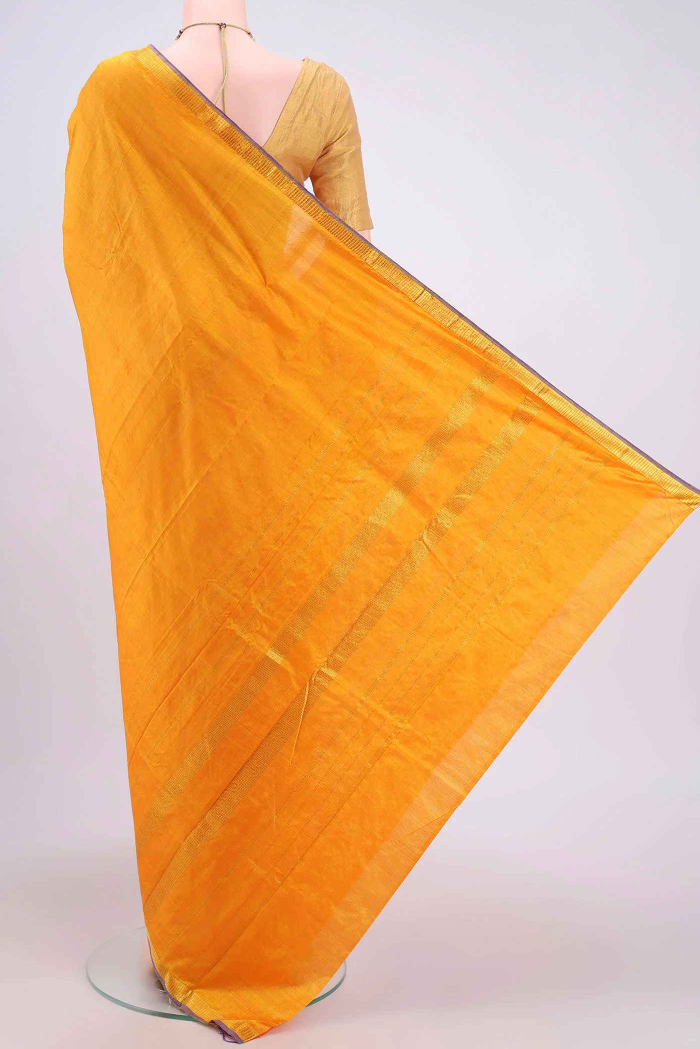 Yellow Kanchipuram Silk Saree - Image 3