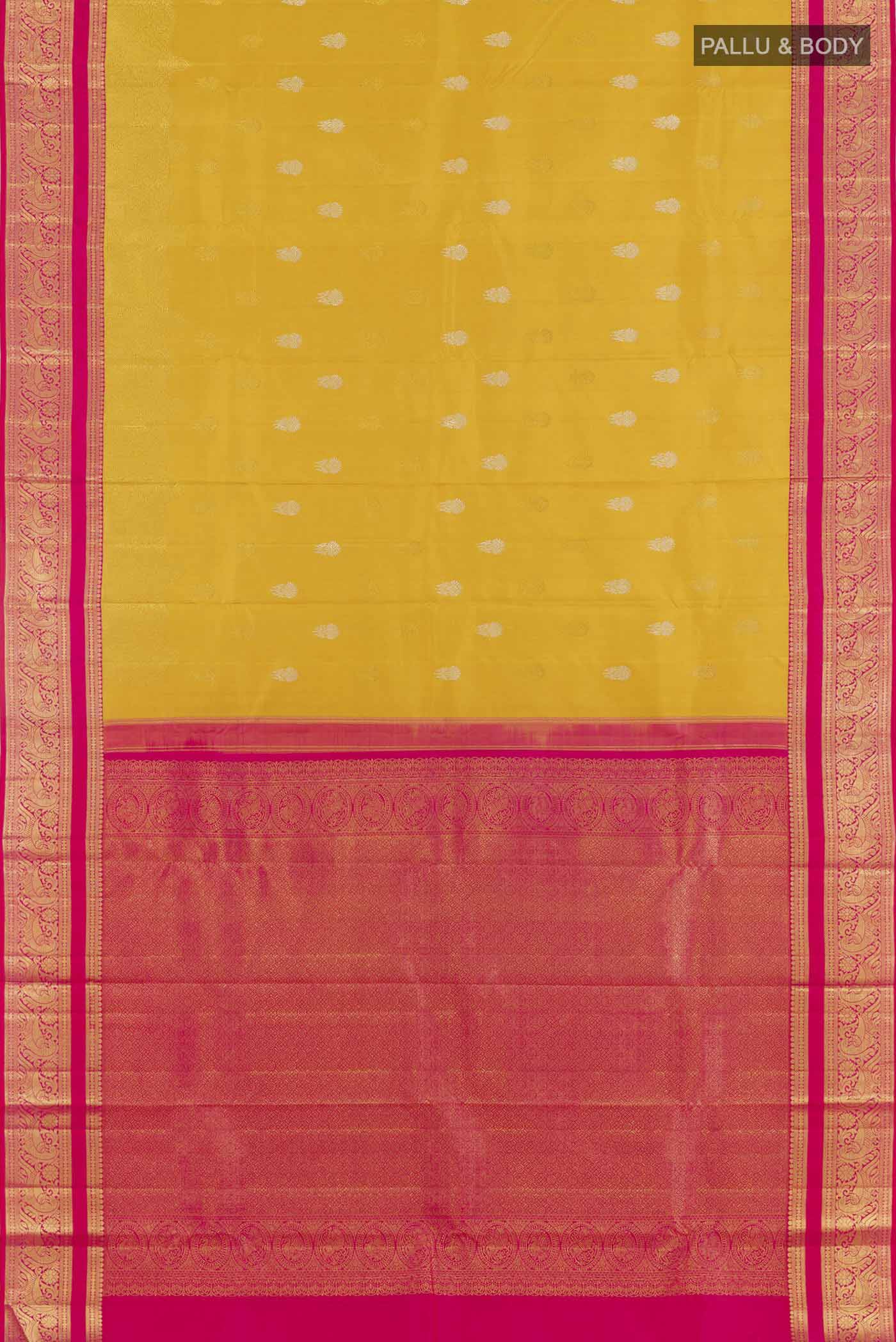 Yellow Kanchipuram Tissue Silk Saree - Image 5