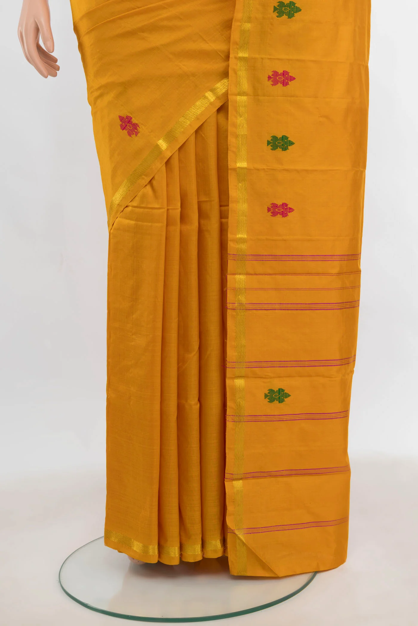 Yellow Kanchipuram Silk Saree - Image 3