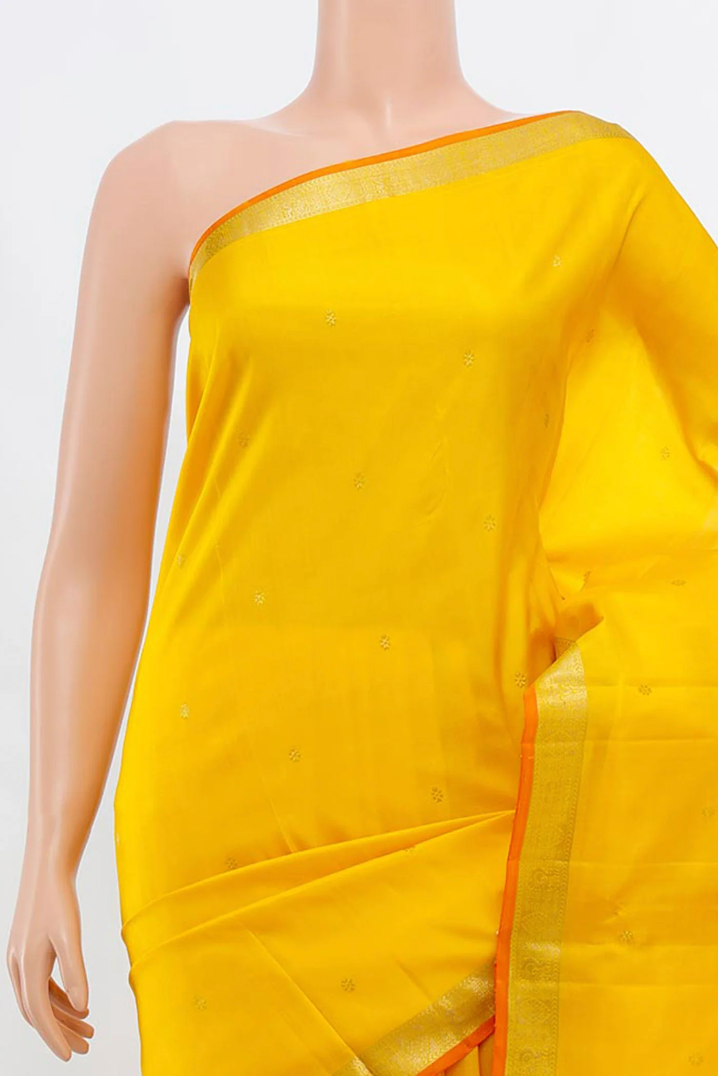 Yellow Kanchipuram Silk Saree - Image 2