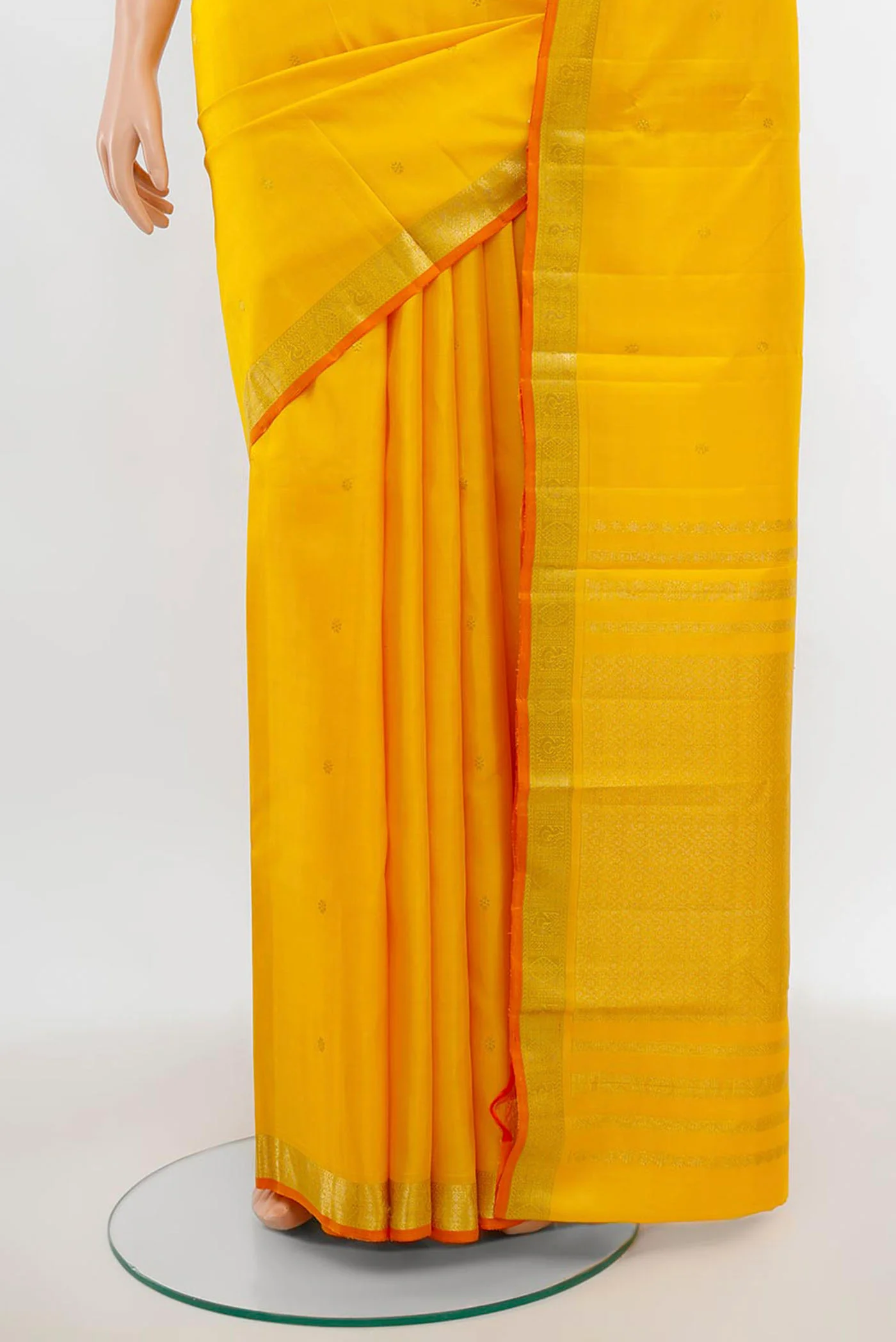 Yellow Kanchipuram Silk Saree - Image 3