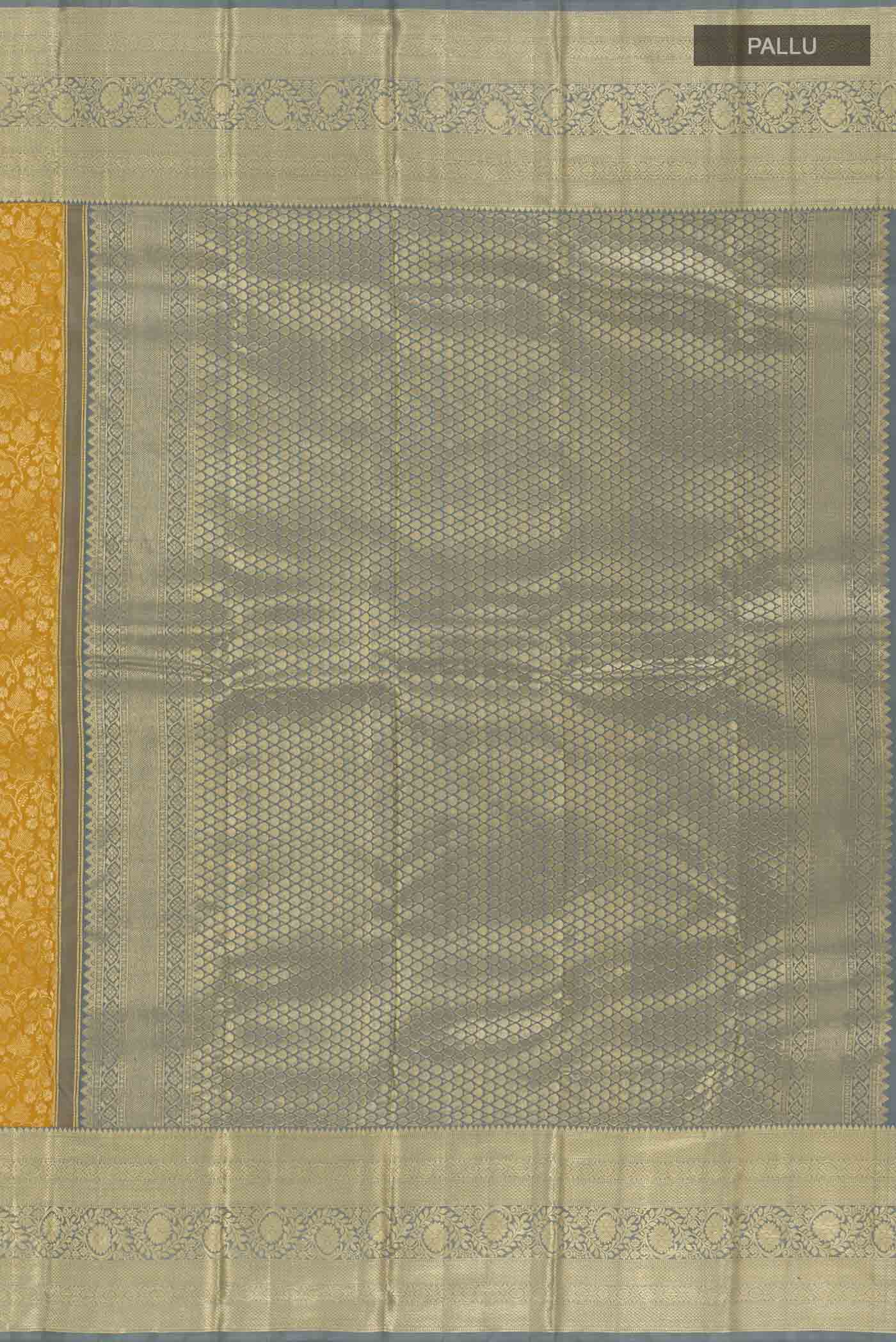 Yellow Kanchipuram Silk Saree - Image 6