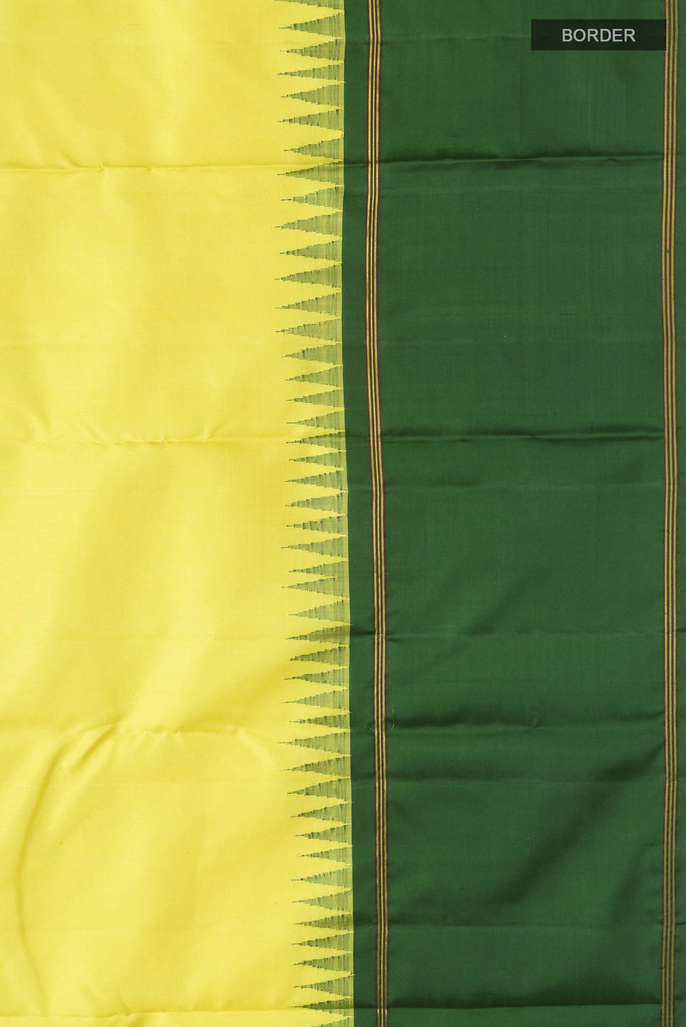 Yellow Kanjivaram Silk Saree - Image 3
