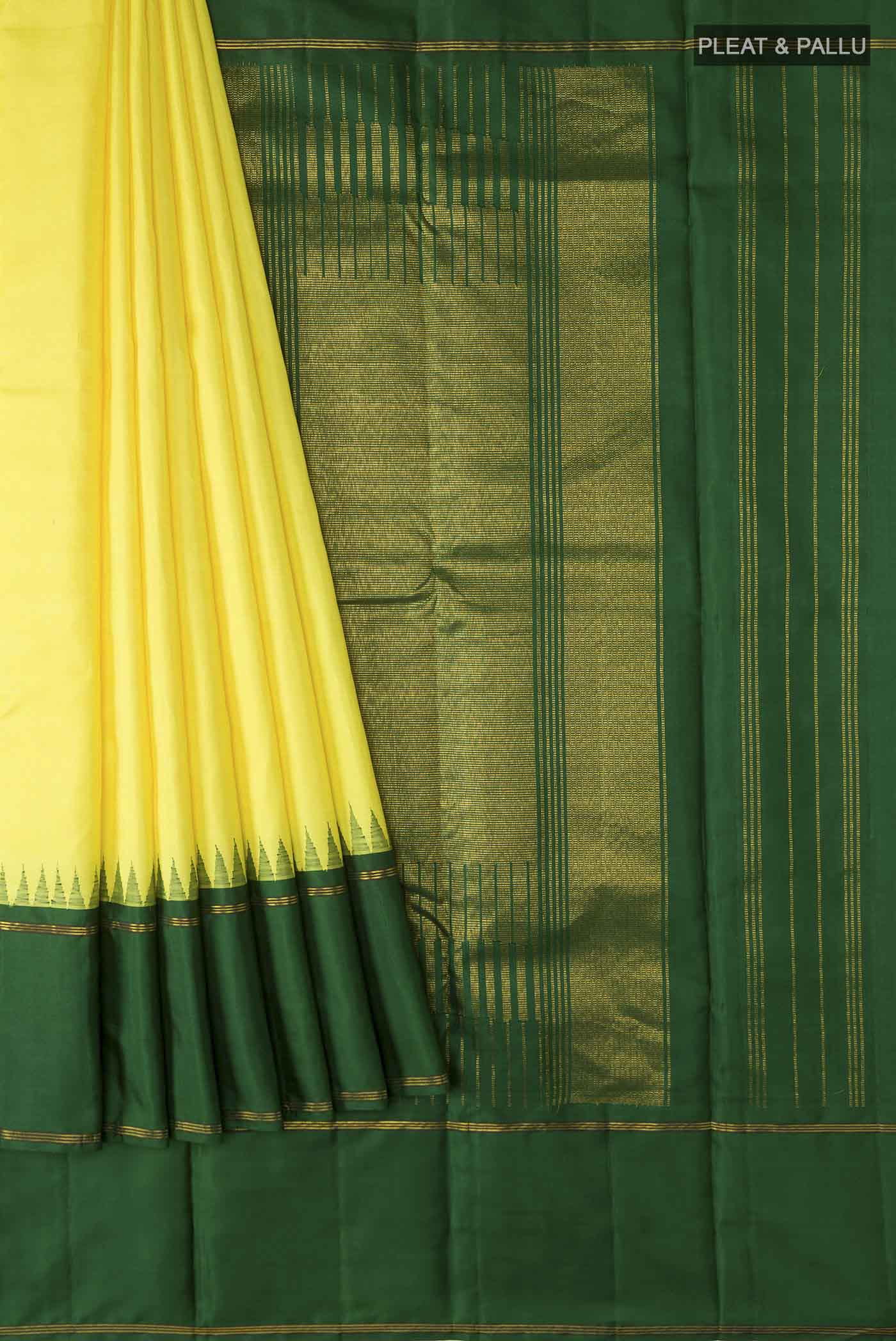 Yellow Kanjivaram Silk Saree - Image 4