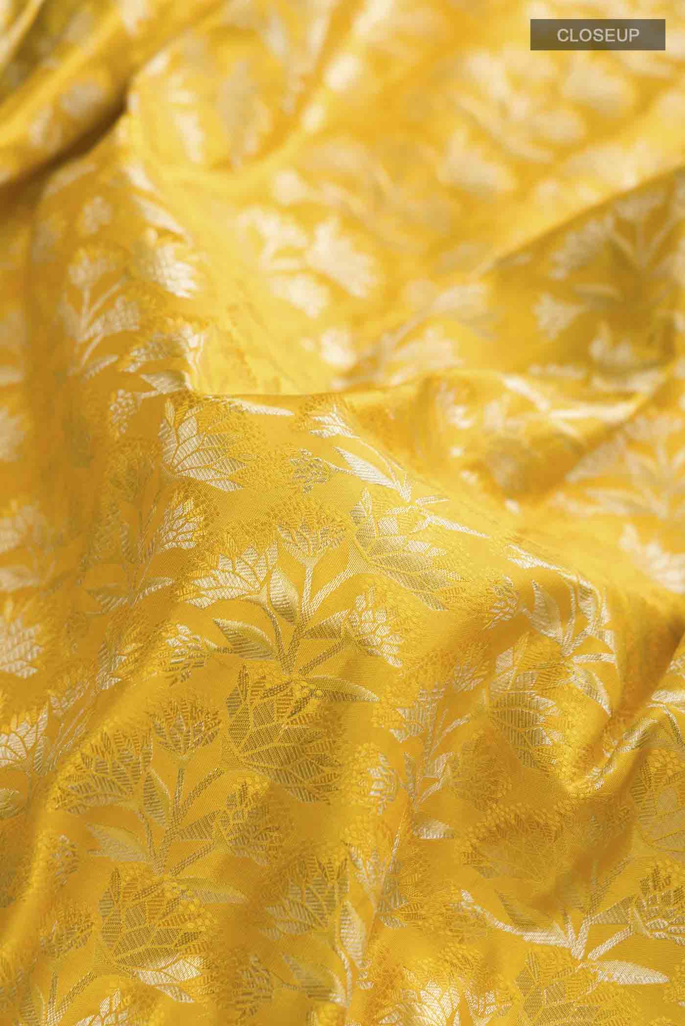 Yellow Kanchipuram Silk Saree - Image 2