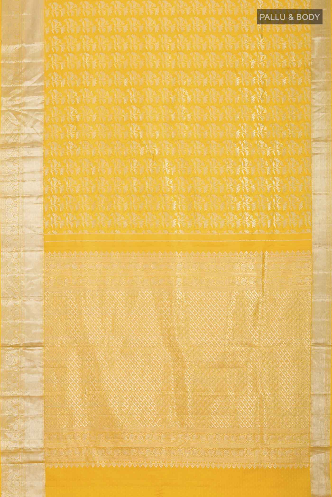 Yellow Kanchipuram Silk Saree - Image 6