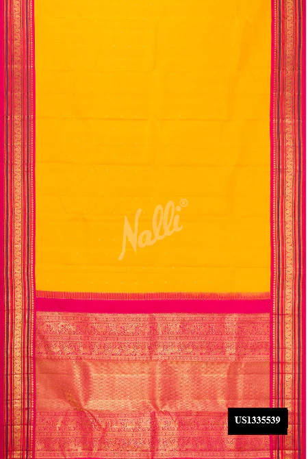 Yellow Kanchipuram Silk Saree