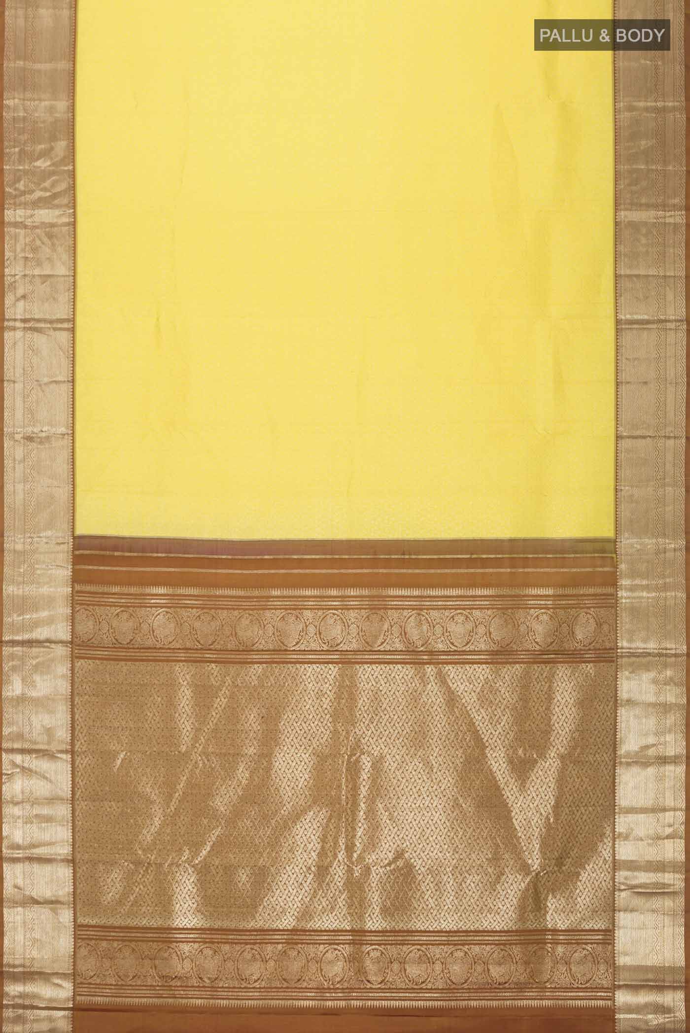 Yellow Kanchipuram Silk Saree - Image 6
