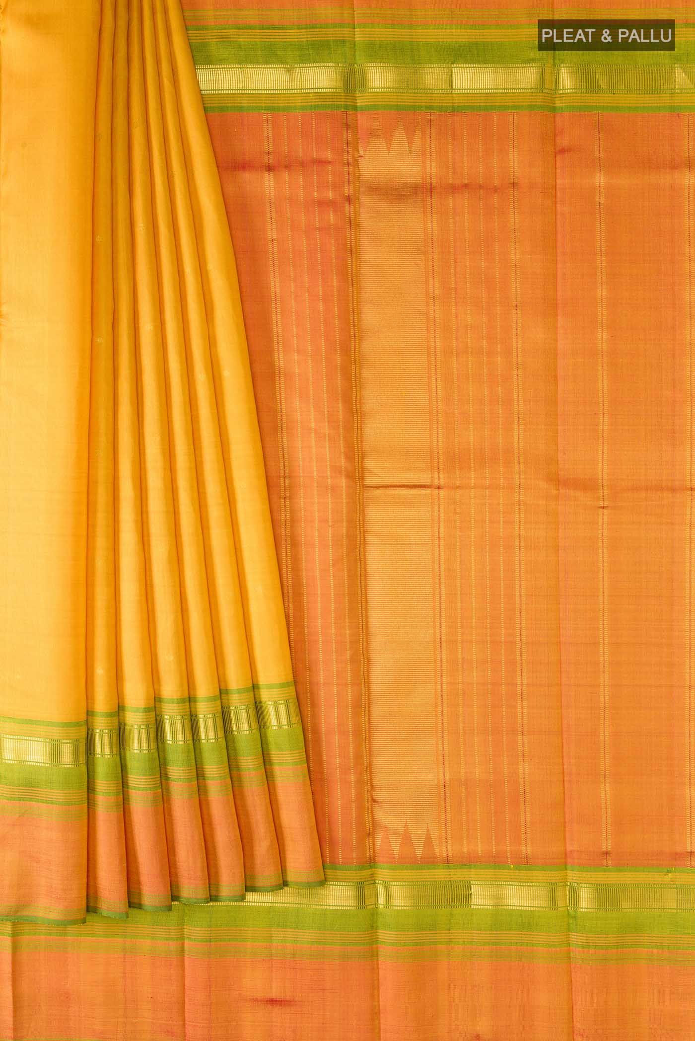 Yellow Kanchipuram Silk Saree - Image 4
