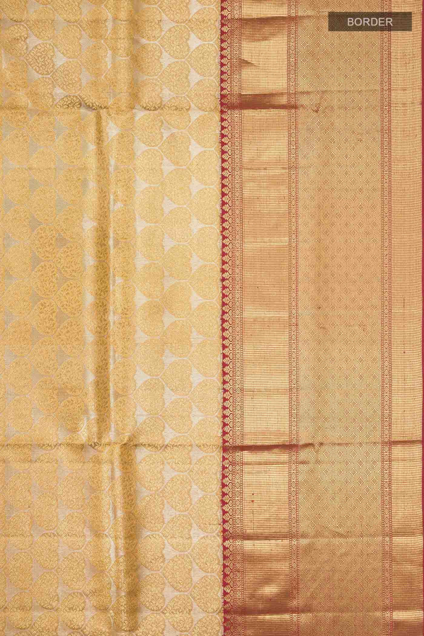 Gold Kanchipuram Tissue Silk Saree - Image 3