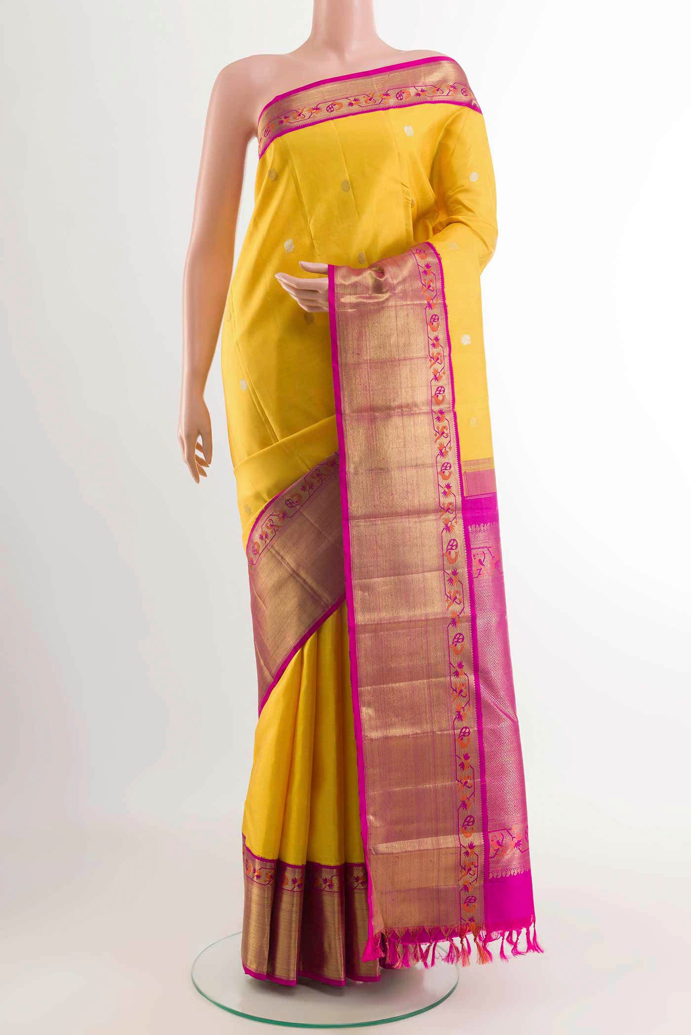 Yellow Kanjivaram Silk Saree