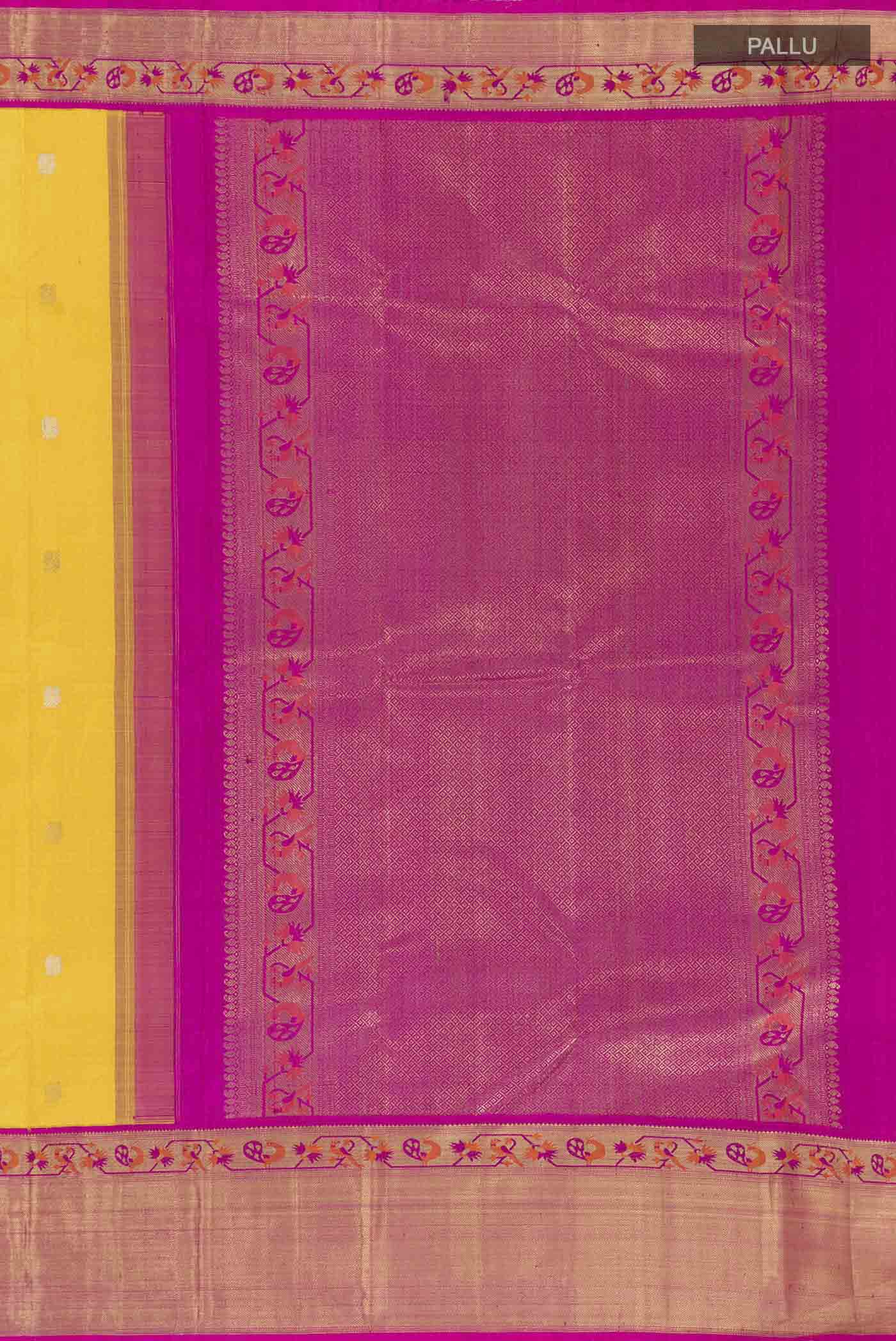 Yellow Kanjivaram Silk Saree - Image 7